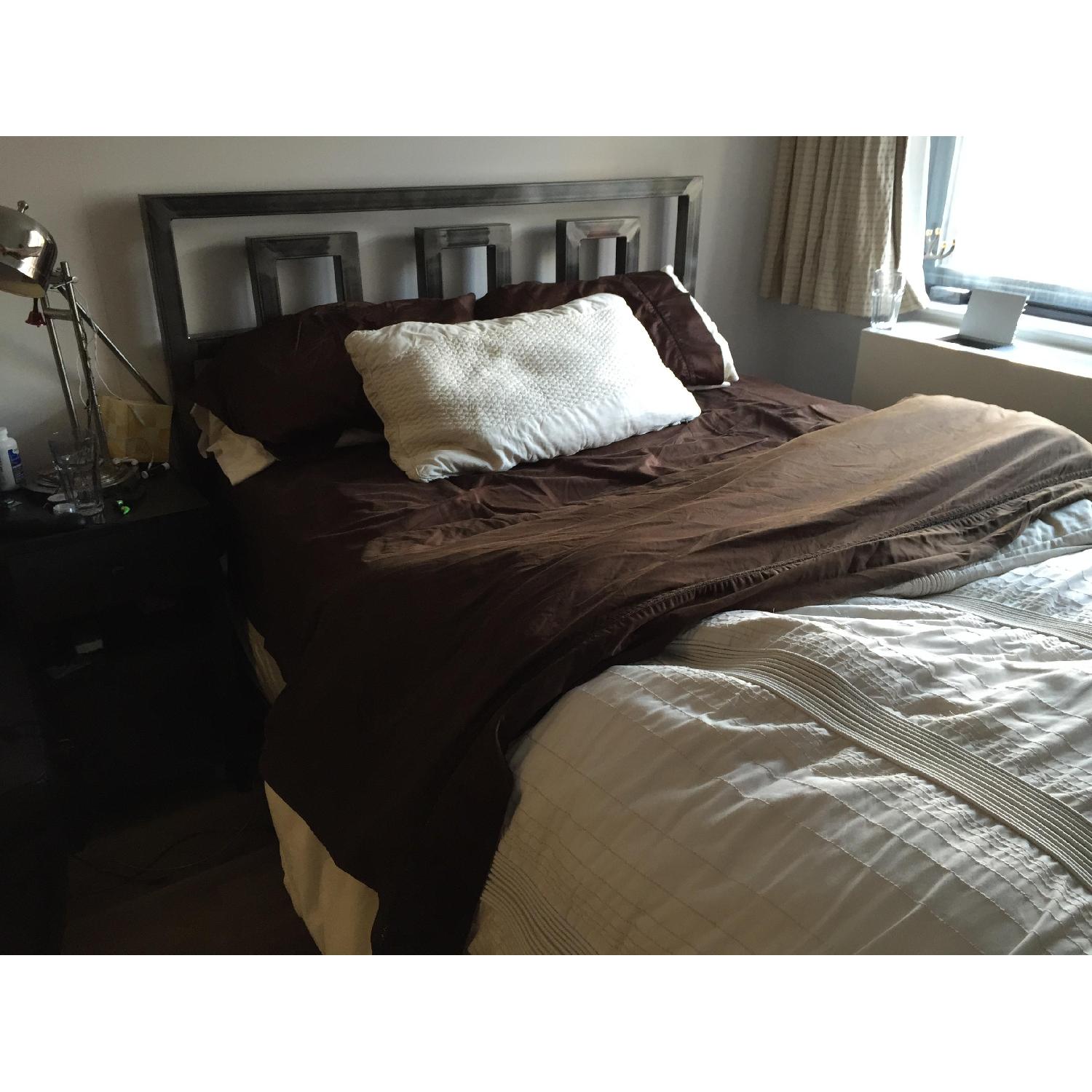 Boltz Furniture Brushed Steel Queen Bed Frame w/ Headboard/Footboard - image-2