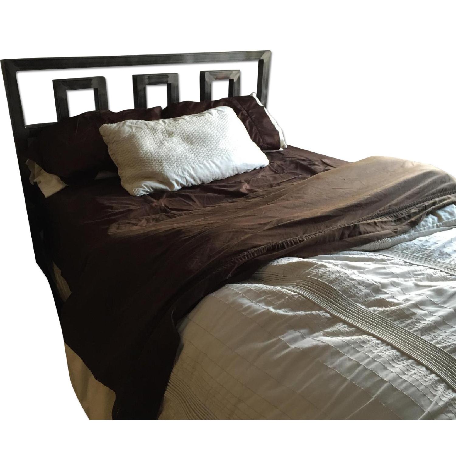 Boltz Furniture Brushed Steel Queen Bed Frame w/ Headboard/Footboard - image-0