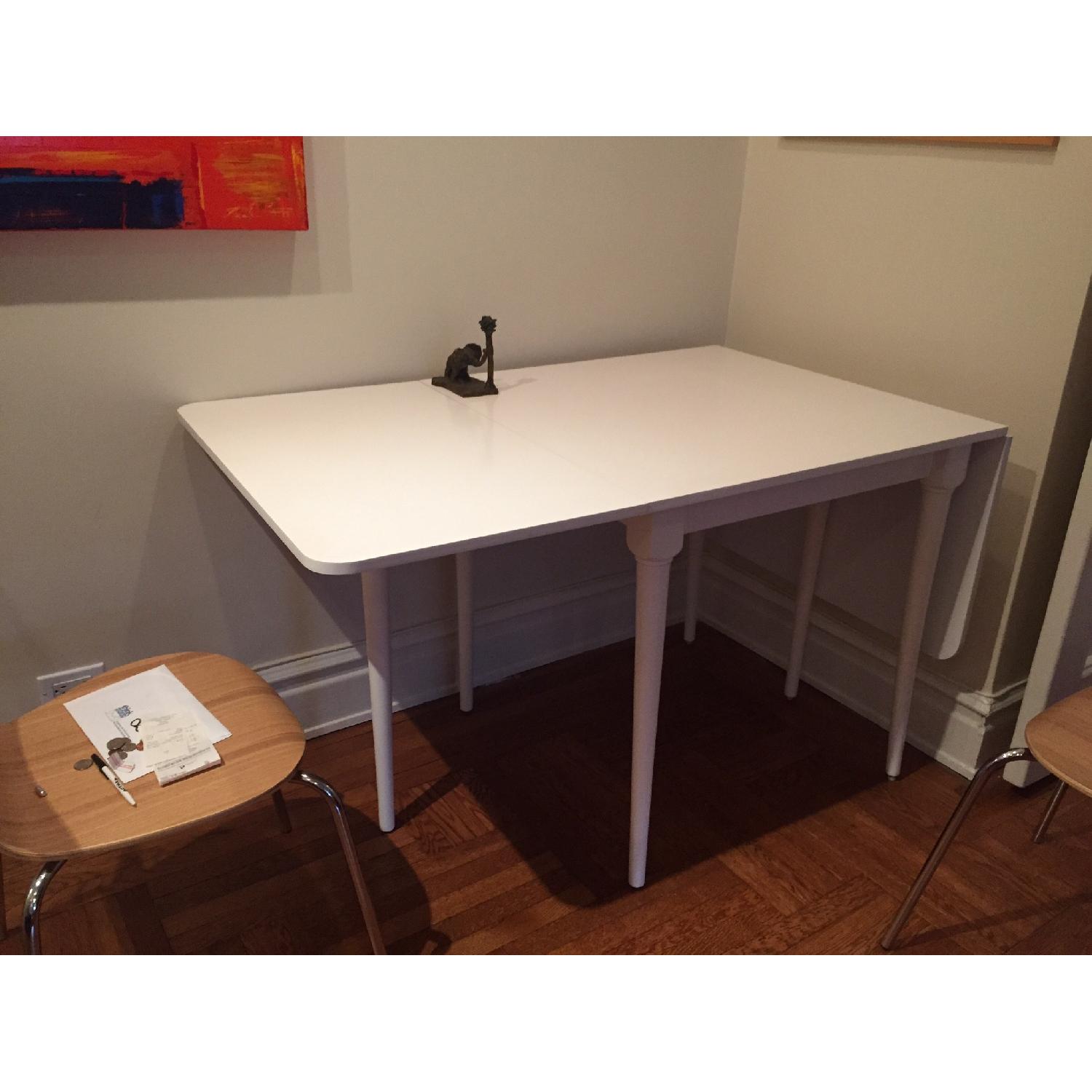 West Elm White Expandable Dining Table - image-2