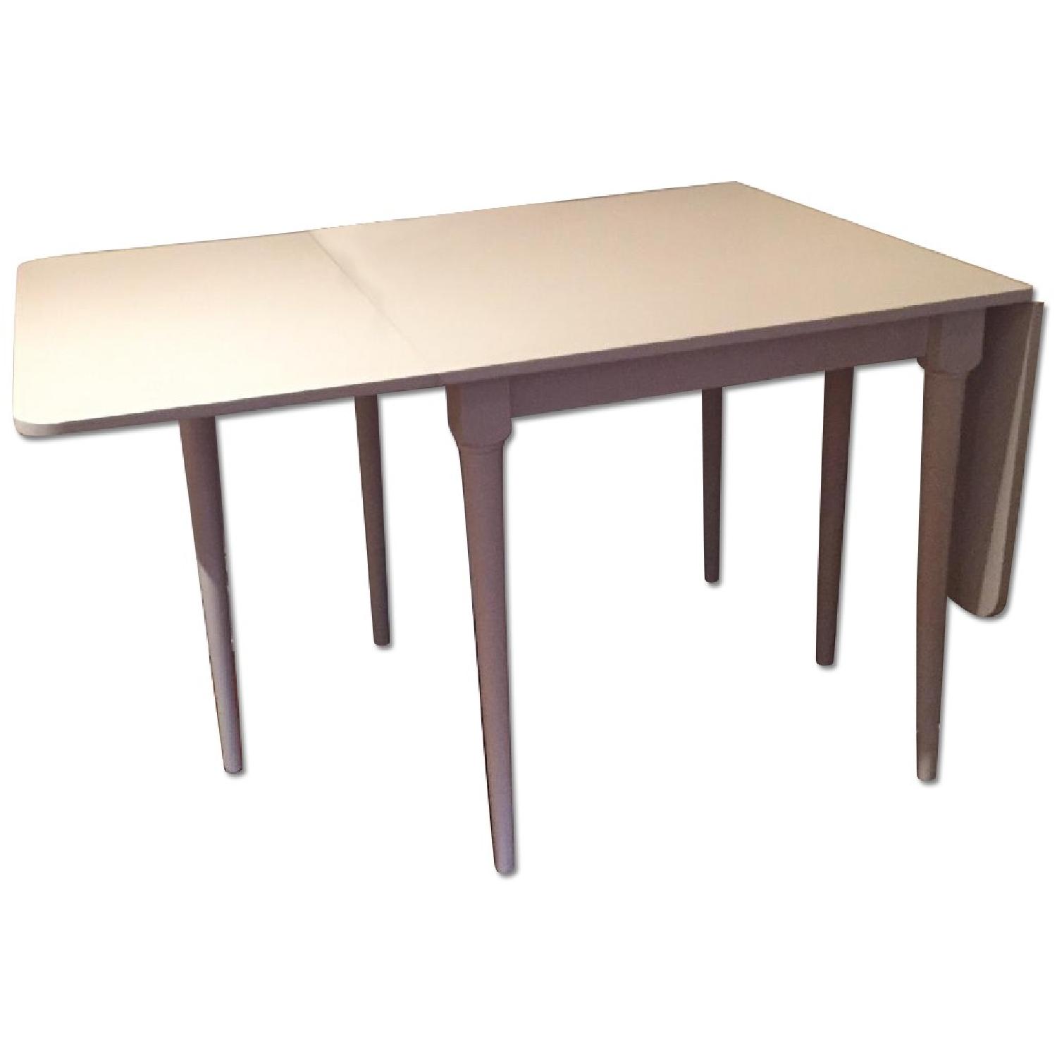 West Elm White Expandable Dining Table AptDeco
