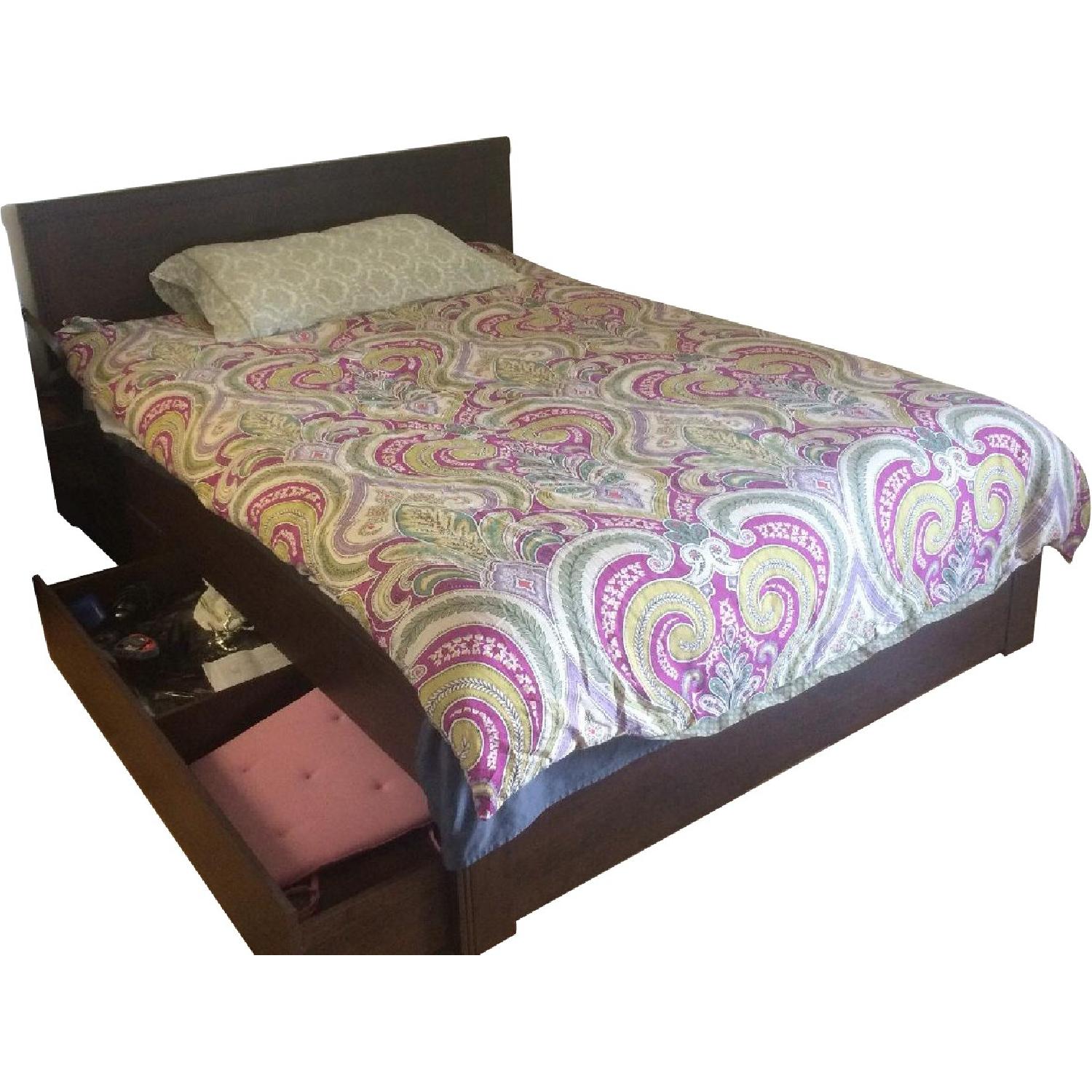 Ikea Brown Full Size Bed Frame - image-0