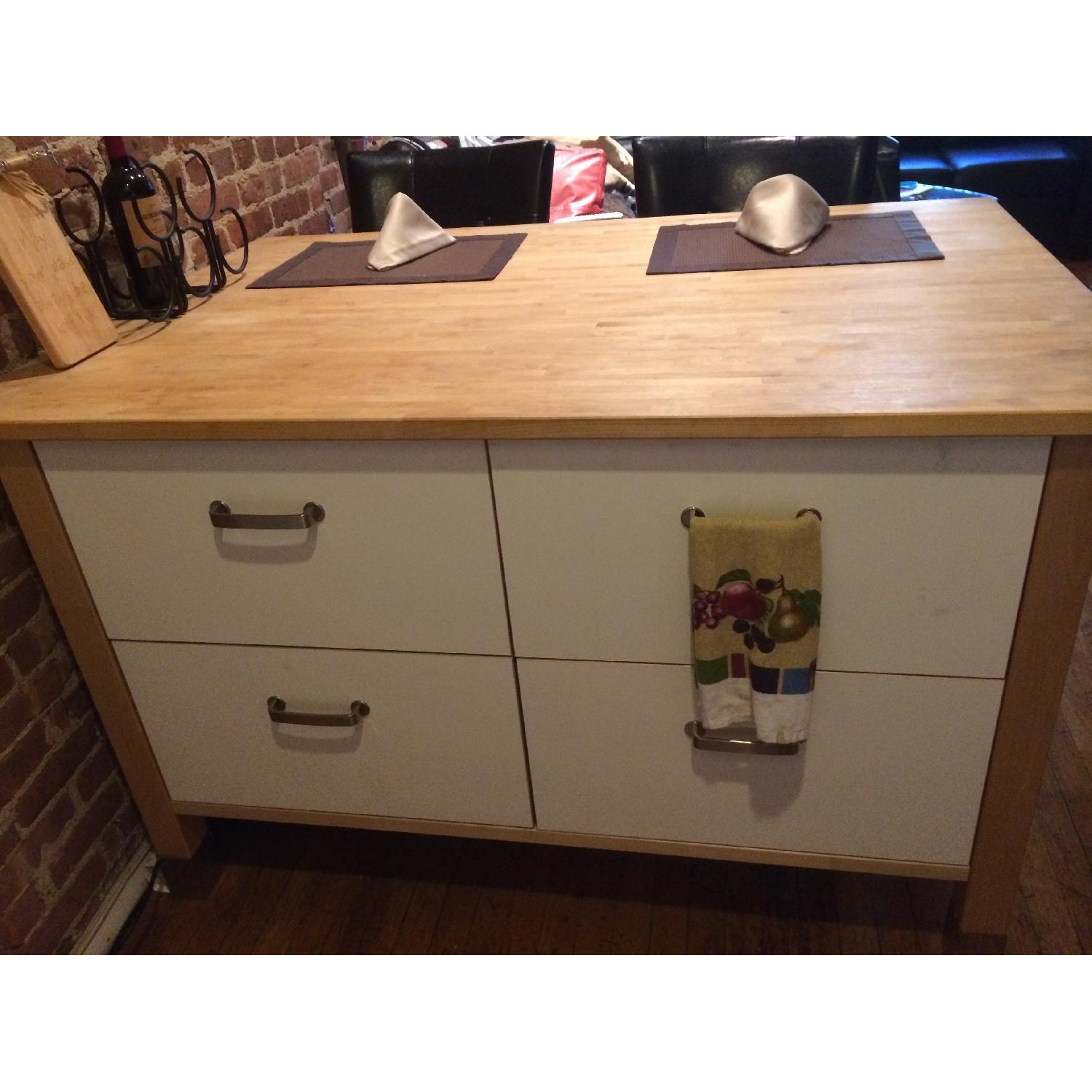 Ikea Varde Solid Birch Wood & Butcher Block Dining Table - image-4