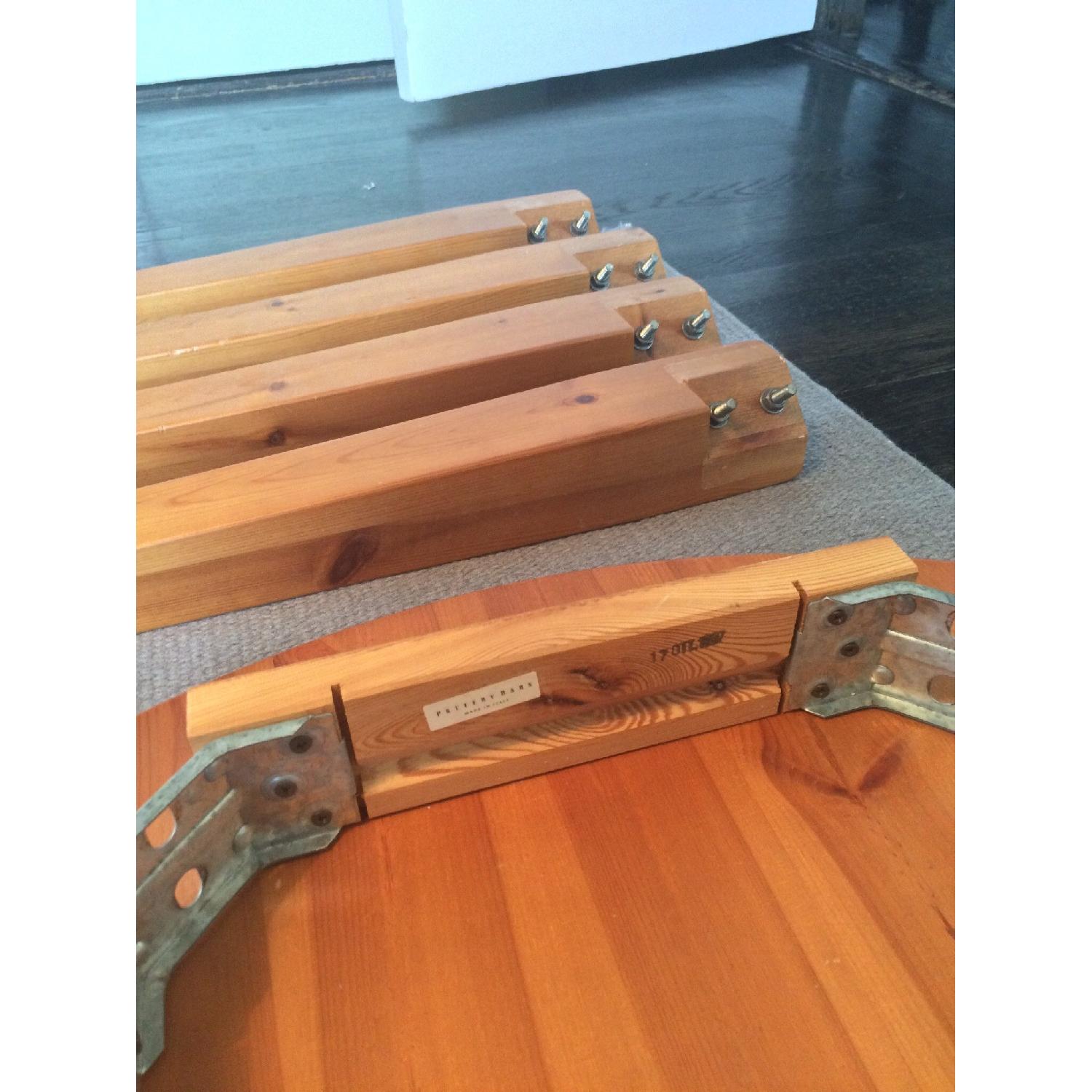 Pottery Barn Round Solid Wood Drop-Leaf Table - image-4