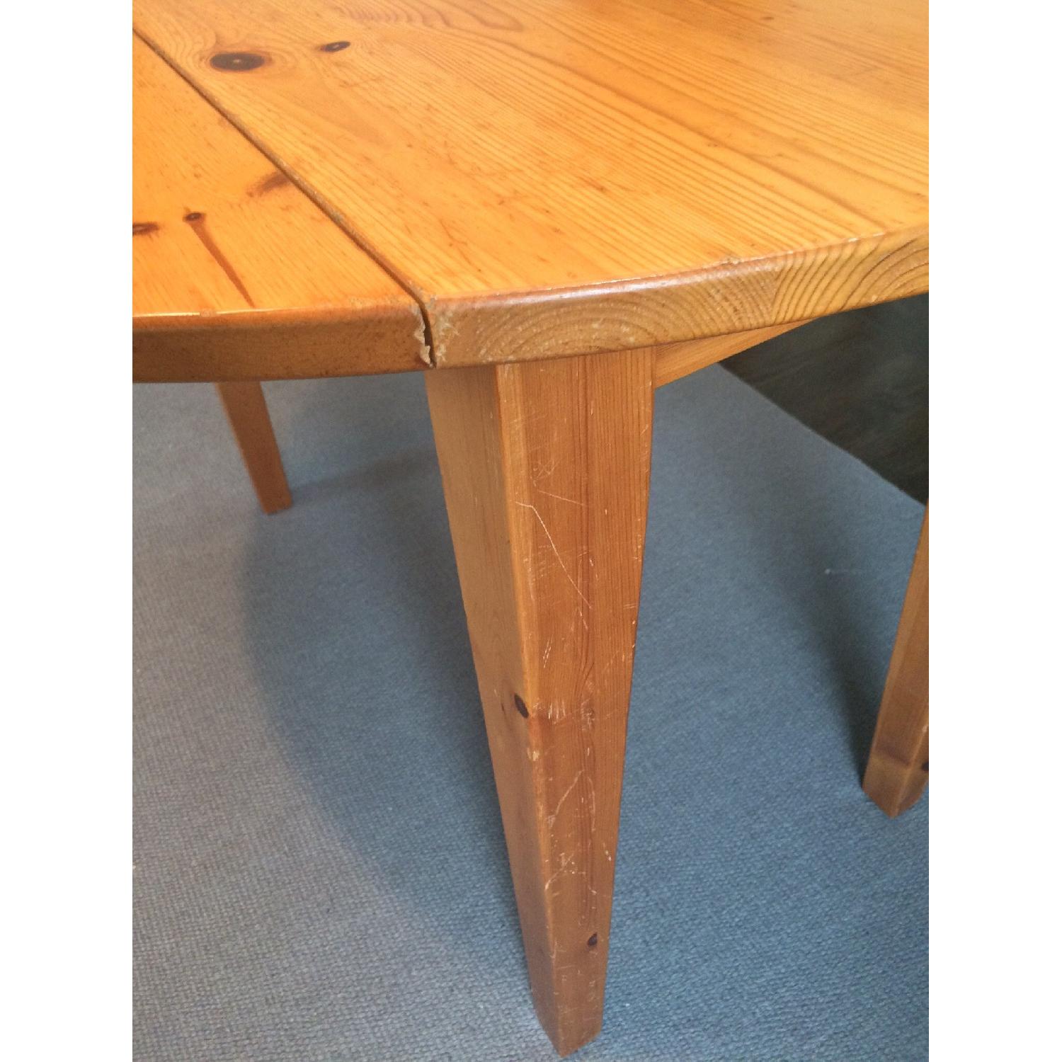 Pottery Barn Round Solid Wood Drop-Leaf Table - image-6
