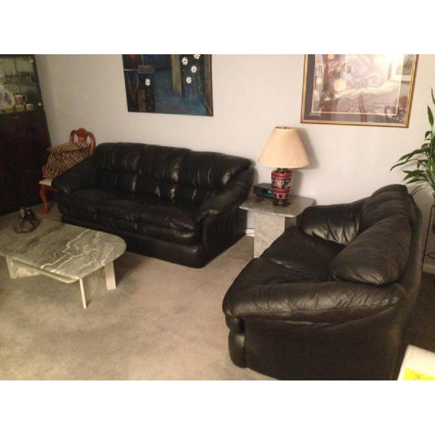 LeatherTrend Black Leather Sofa - image-1