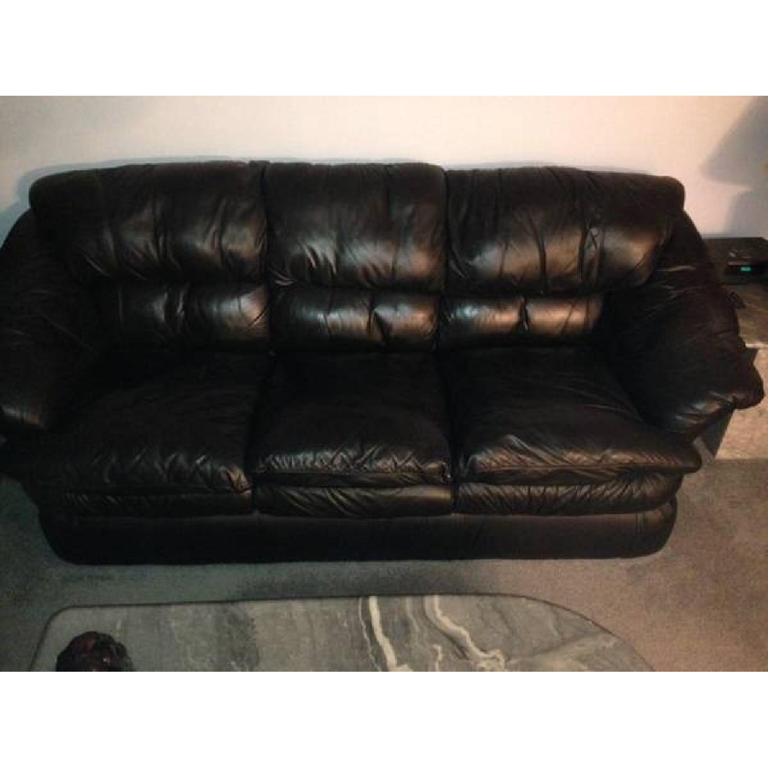 LeatherTrend Black Leather Sofa - image-2