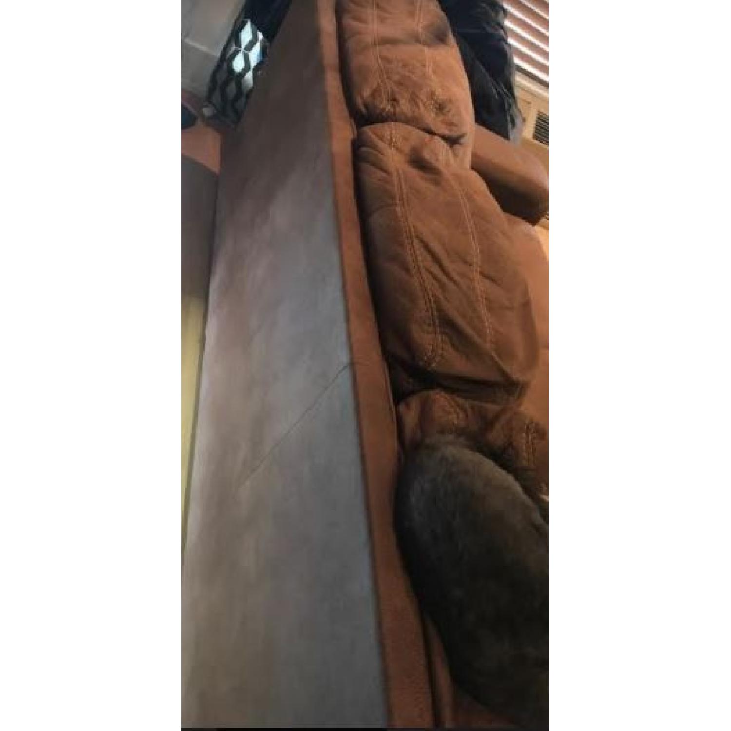 Ashley's Kylun Faux Leather Brown Couch - image-2
