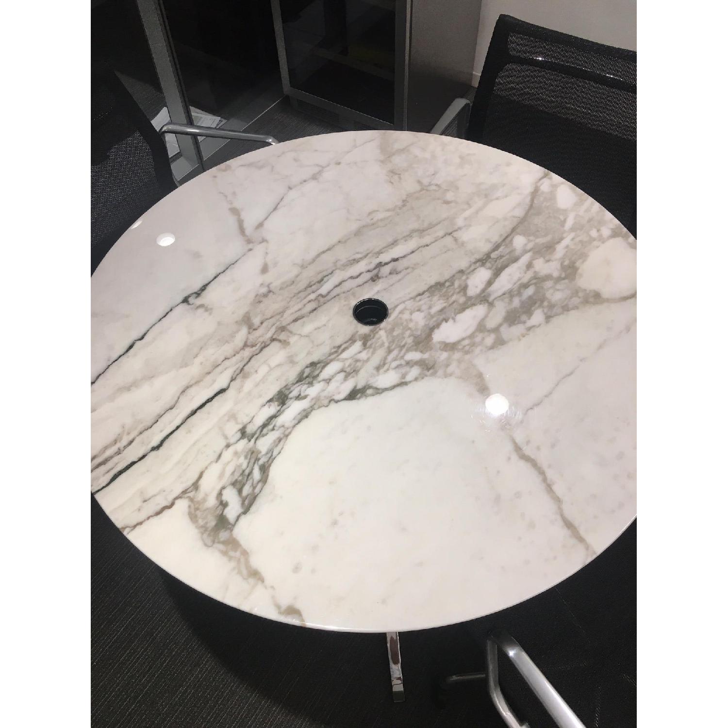 Round Marble Table w/ 4 Chairs - image-1