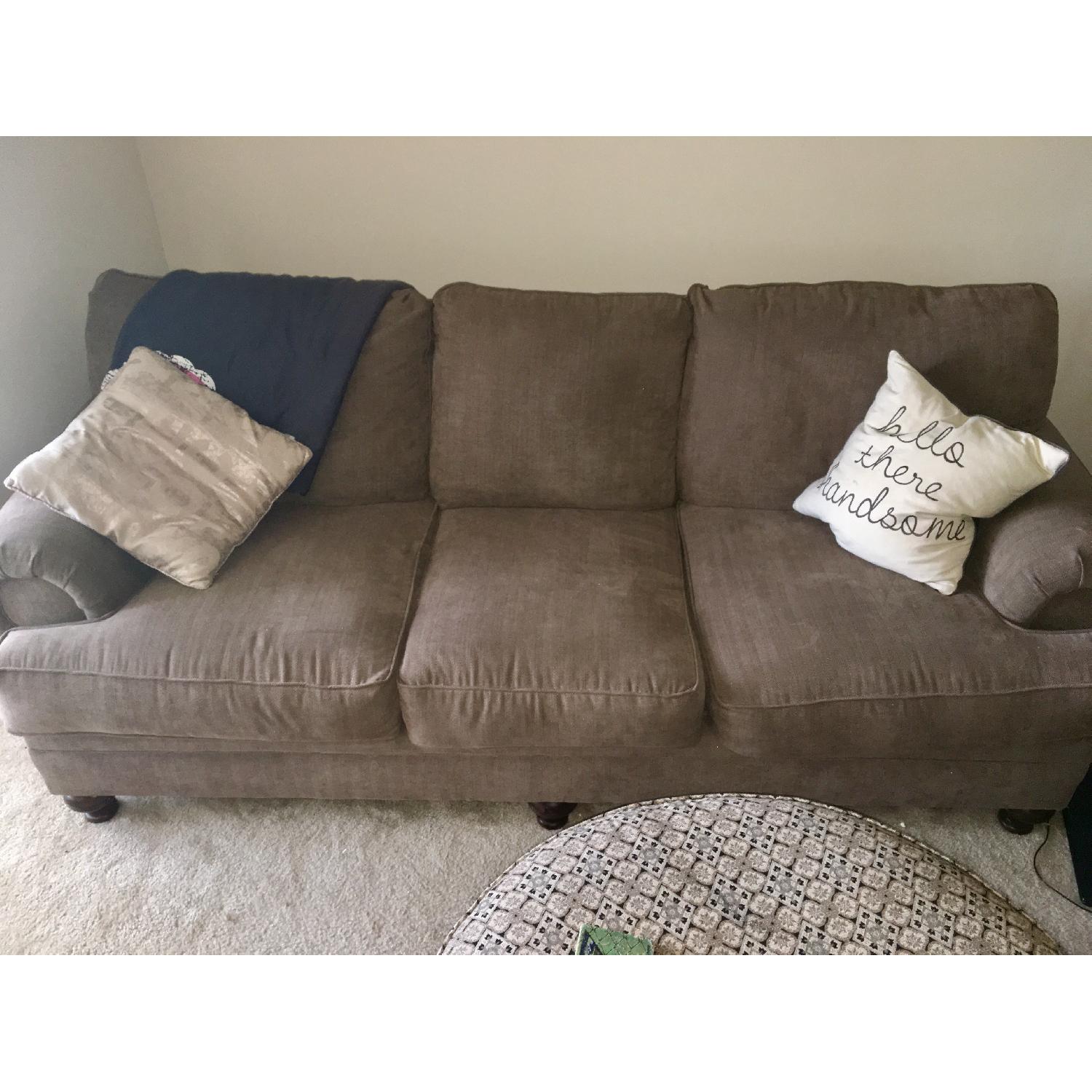 Beautyrest Couch + Chaise & Ottoman - image-5