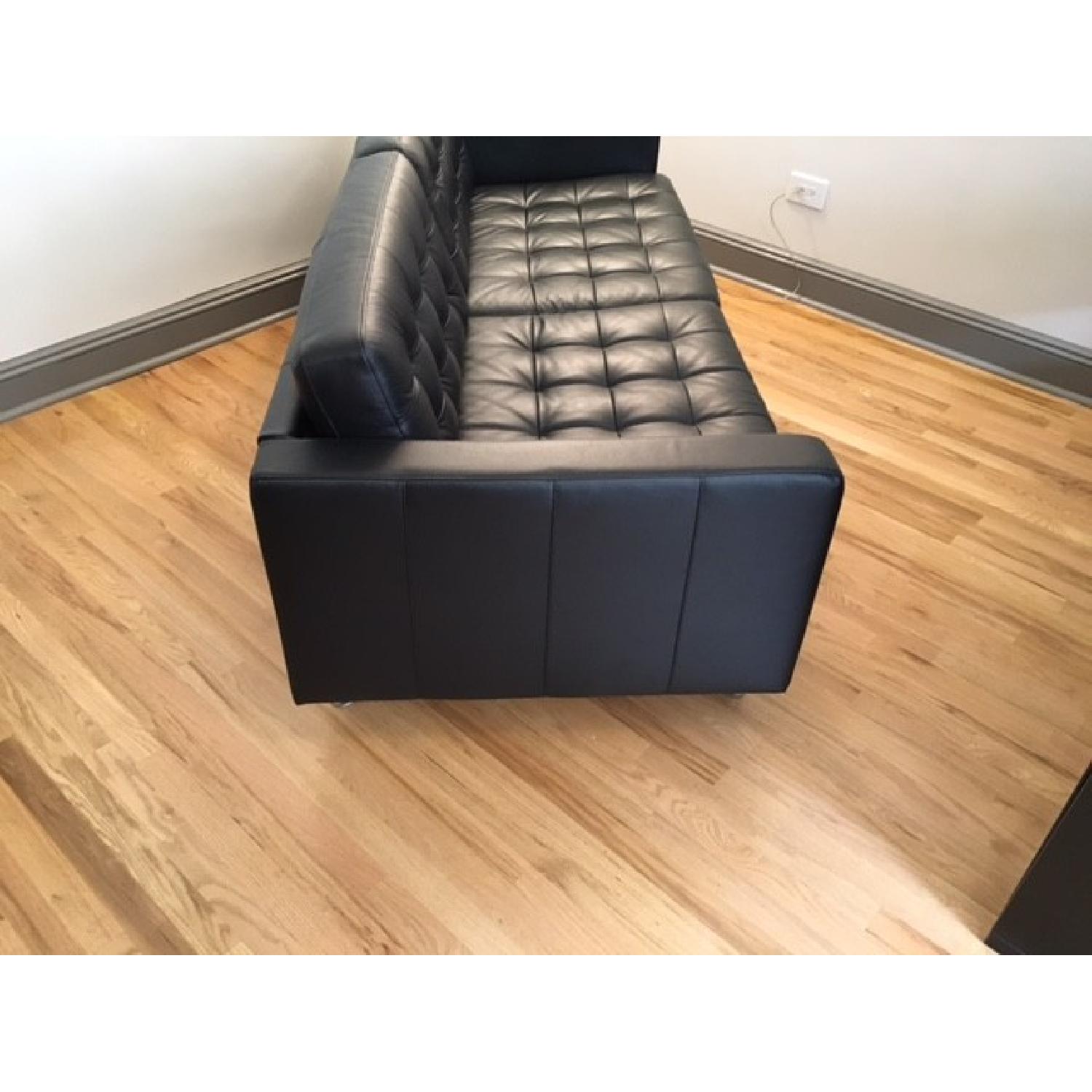 Ikea Landskrona Black Leather Sofa - image-4