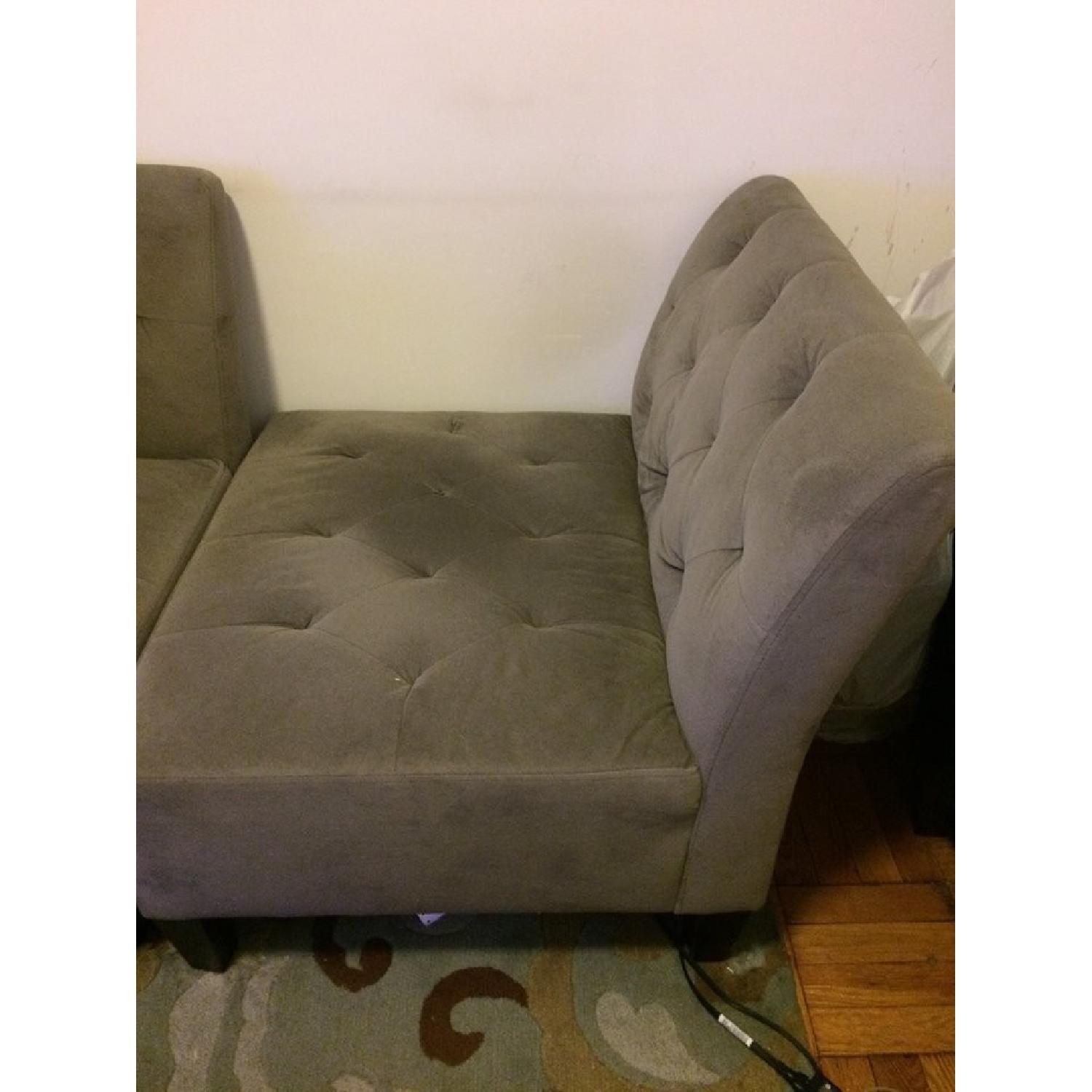 Macy's Tufted Microsuede Chair in Granite - image-2