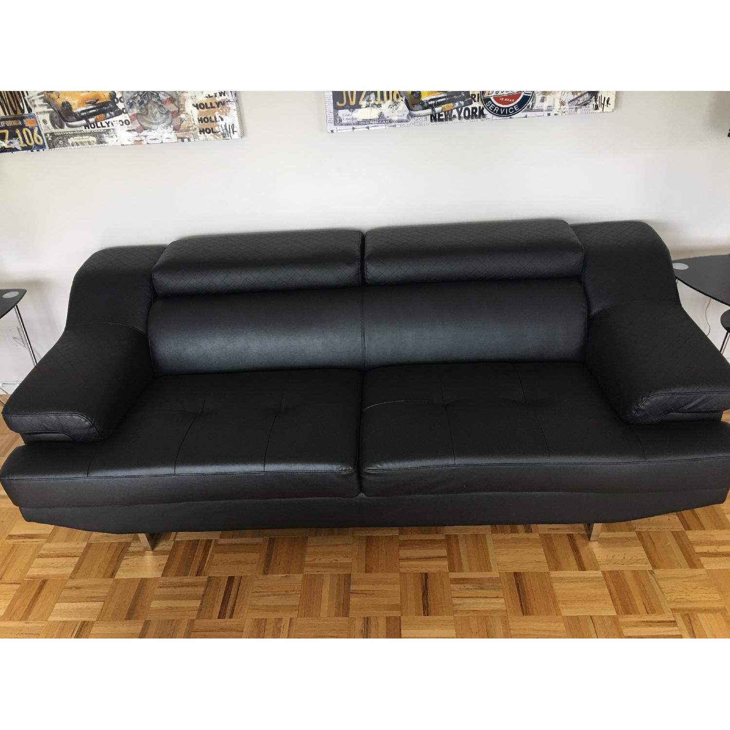 Jennifer Convertibles Bonded Leather Pan Sofa - image-2