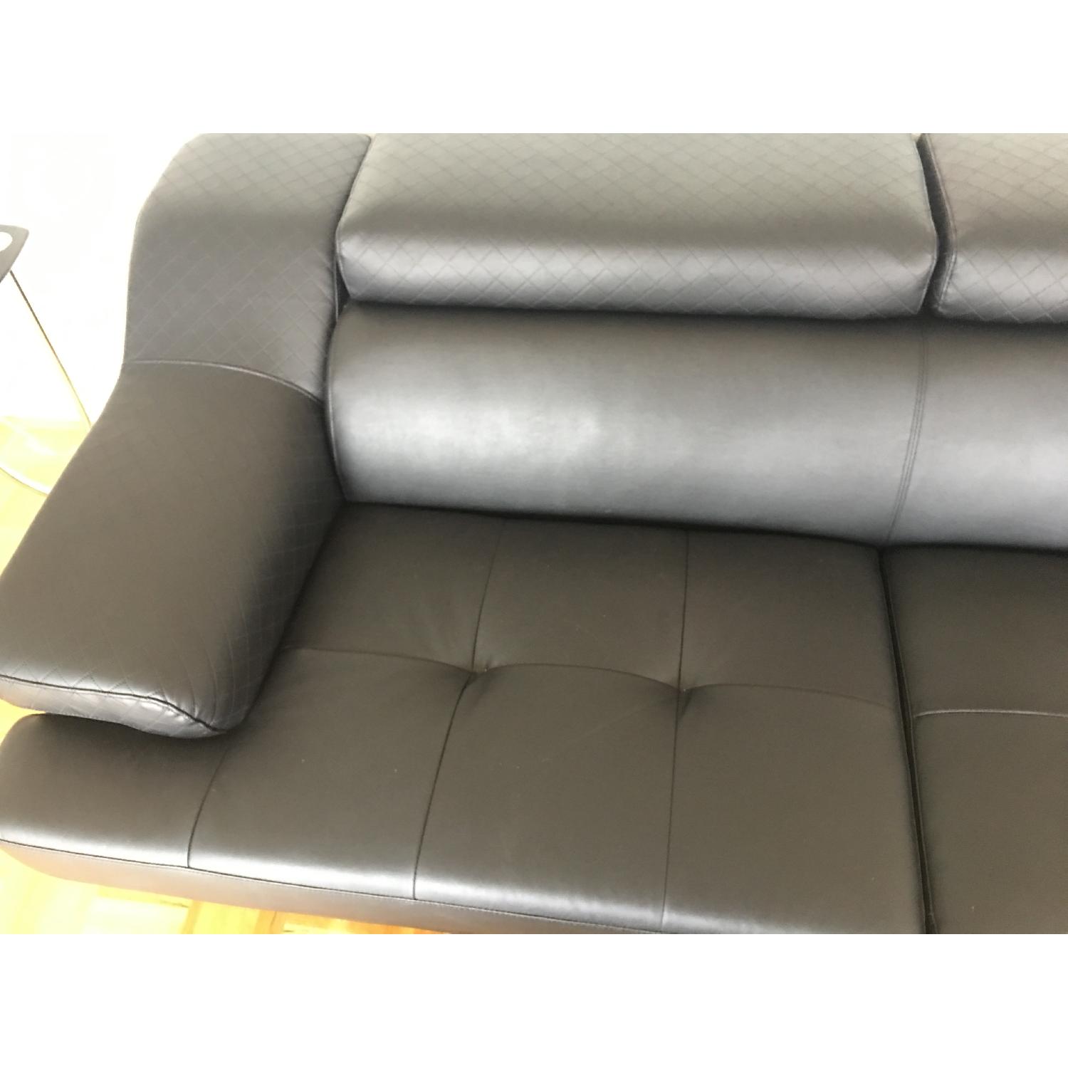 Jennifer Convertibles Bonded Leather Pan Sofa - image-4