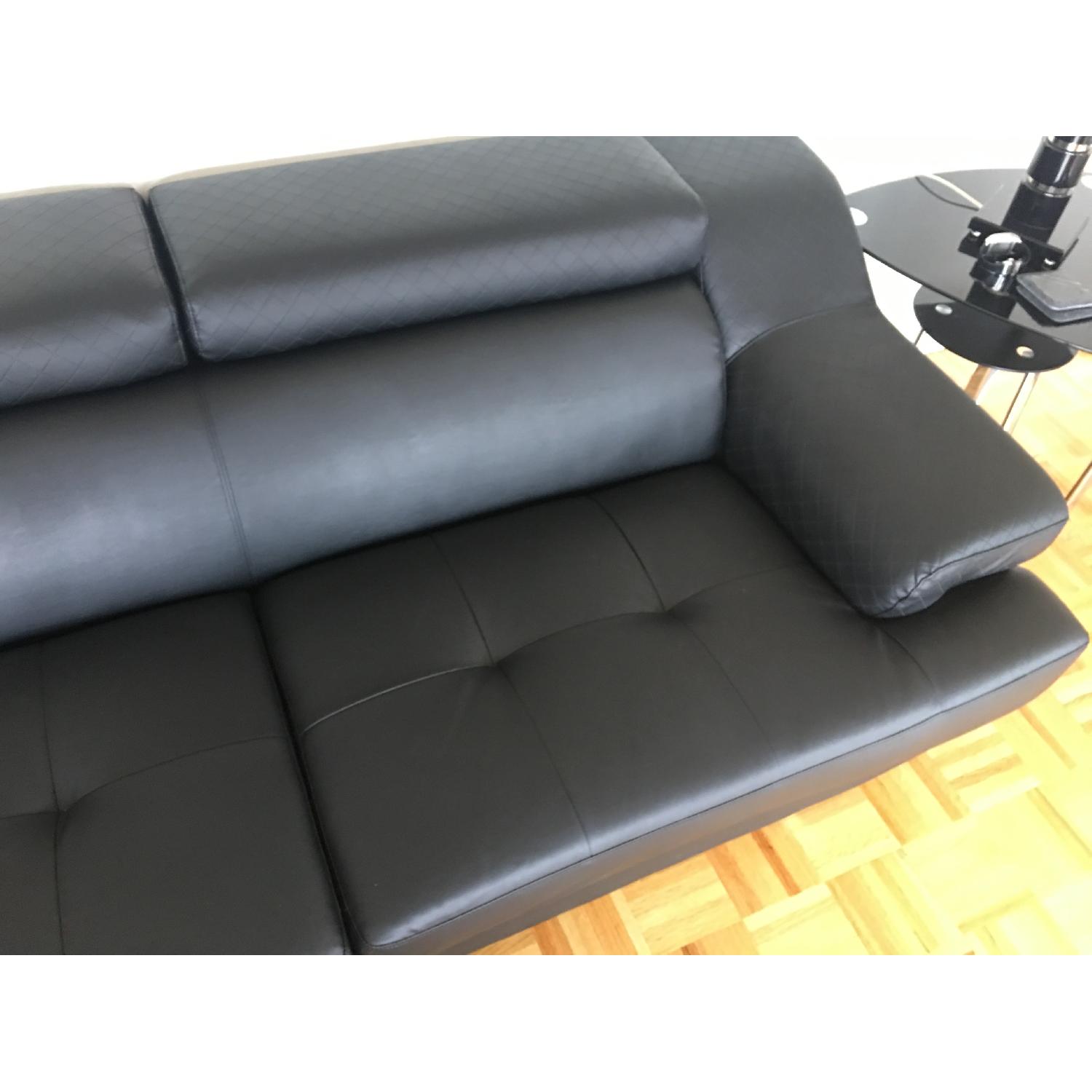 Jennifer Convertibles Bonded Leather Pan Sofa - image-5