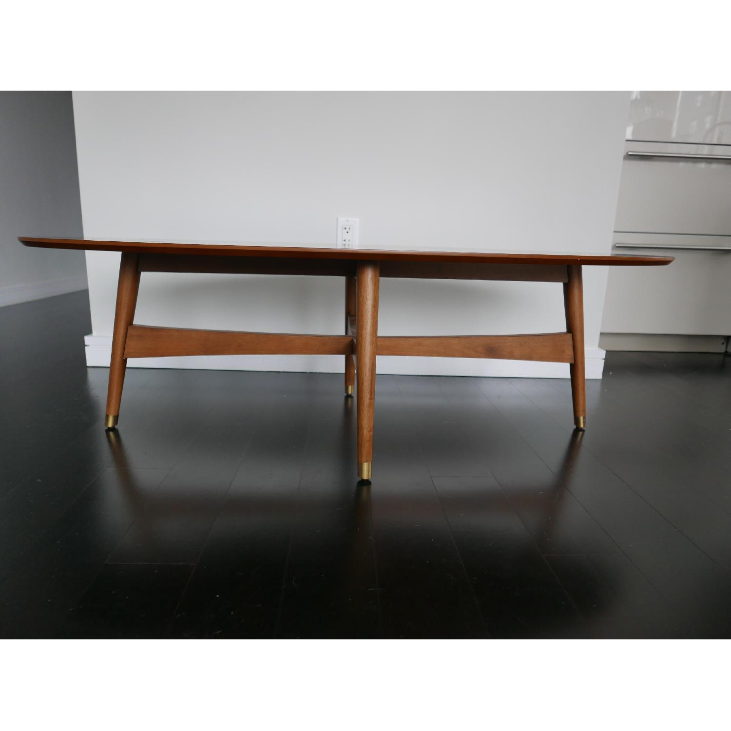 West Elm Reeve Mid-Century Oval Coffee Table in Pecan - image-2