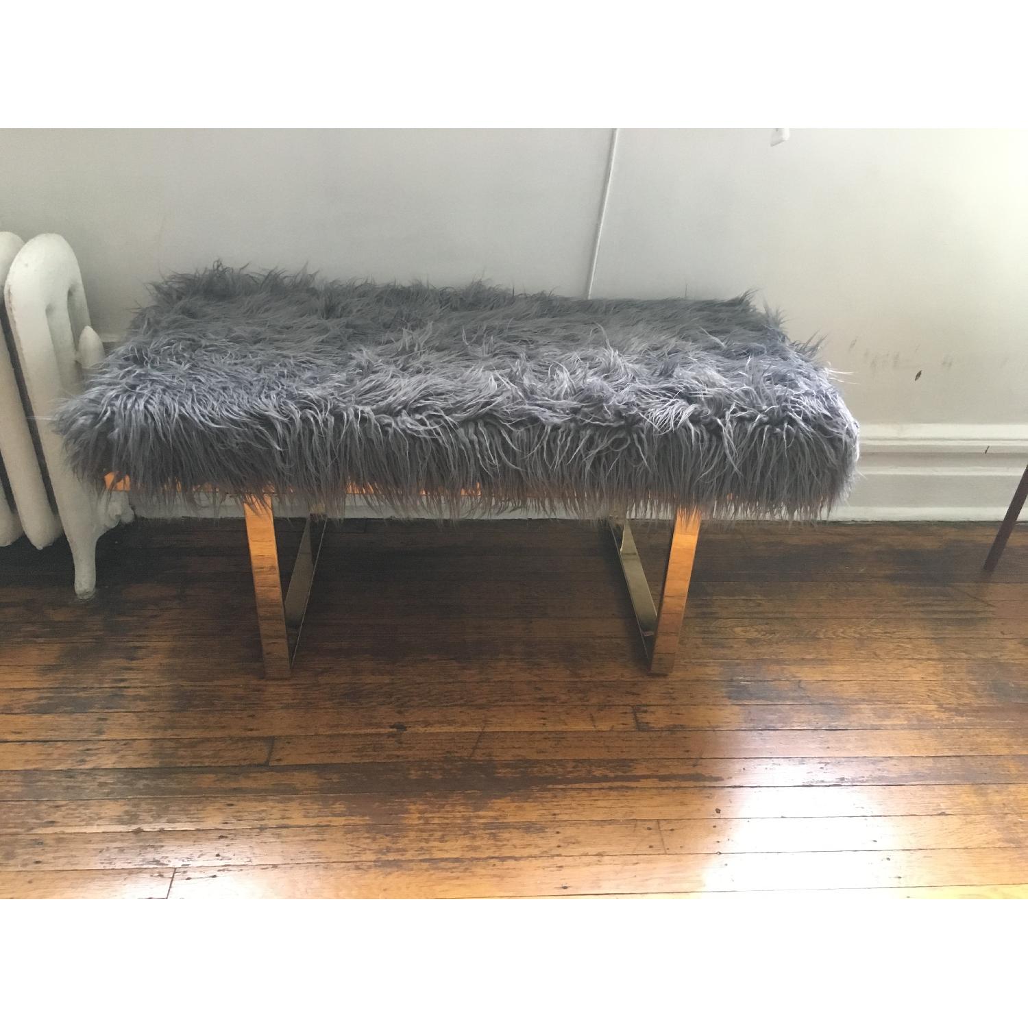 Safavieh Maia Faux Sheepskin Bench - image-1