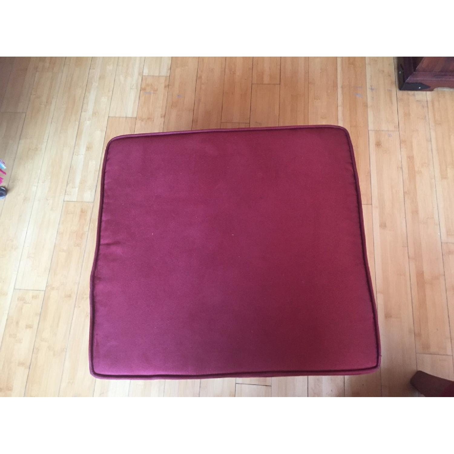 Deep Burgundy Maroon Armchair & Ottoman - image-3
