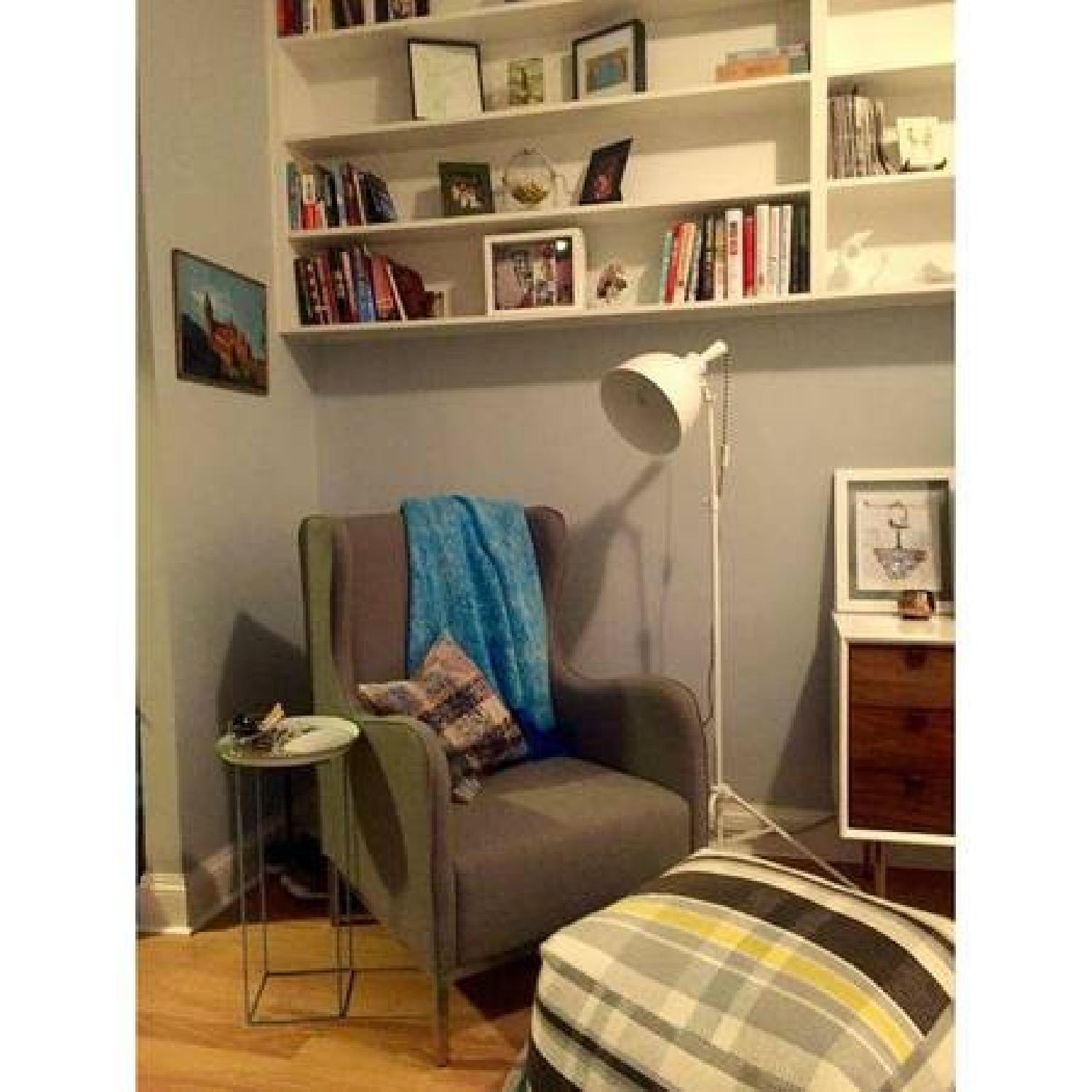 CB2 Wingback Study Chair in Oyster Grey - image-4