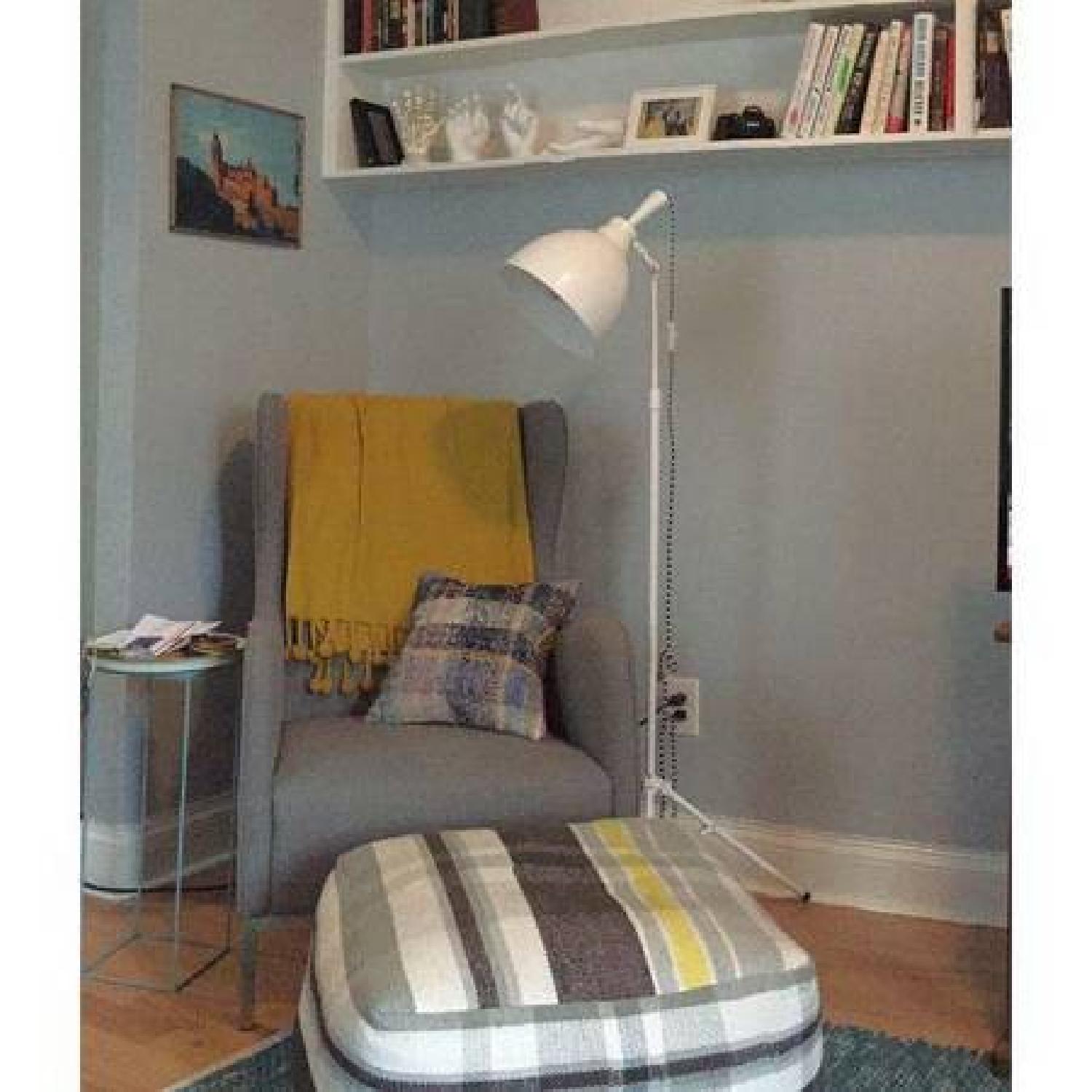 CB2 Wingback Study Chair in Oyster Grey - image-5