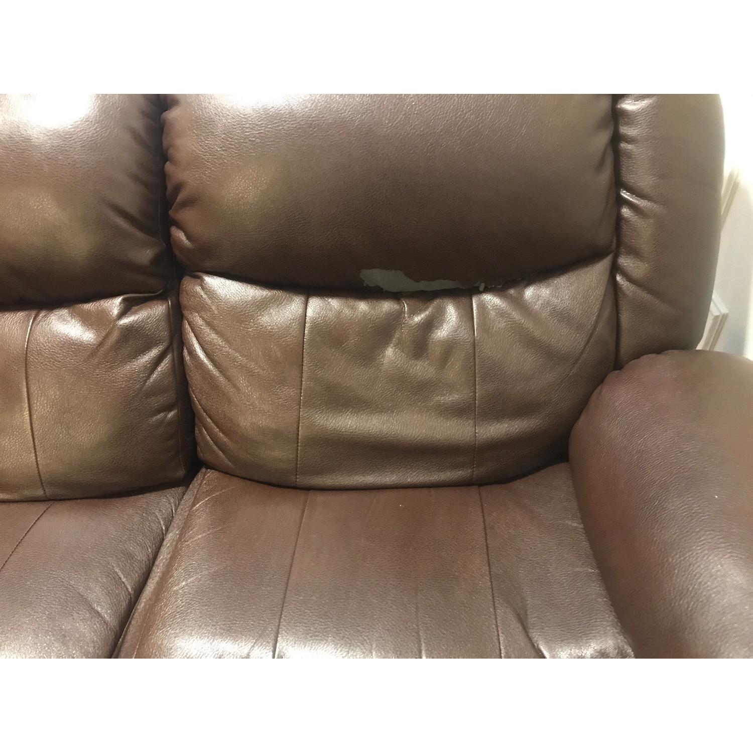 Brown Leather Recliner Loveseat - image-5