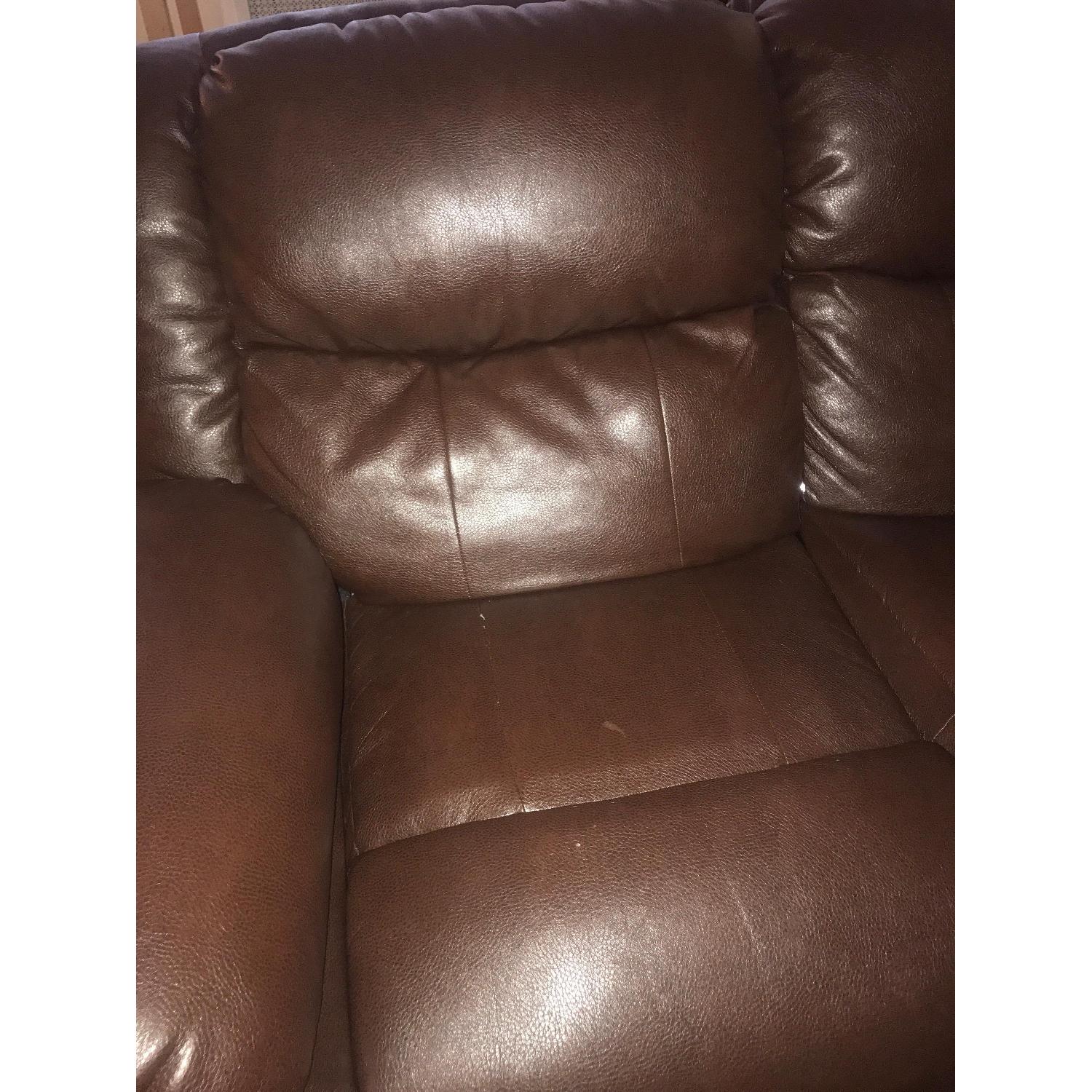 Brown Leather Recliner Loveseat - image-6