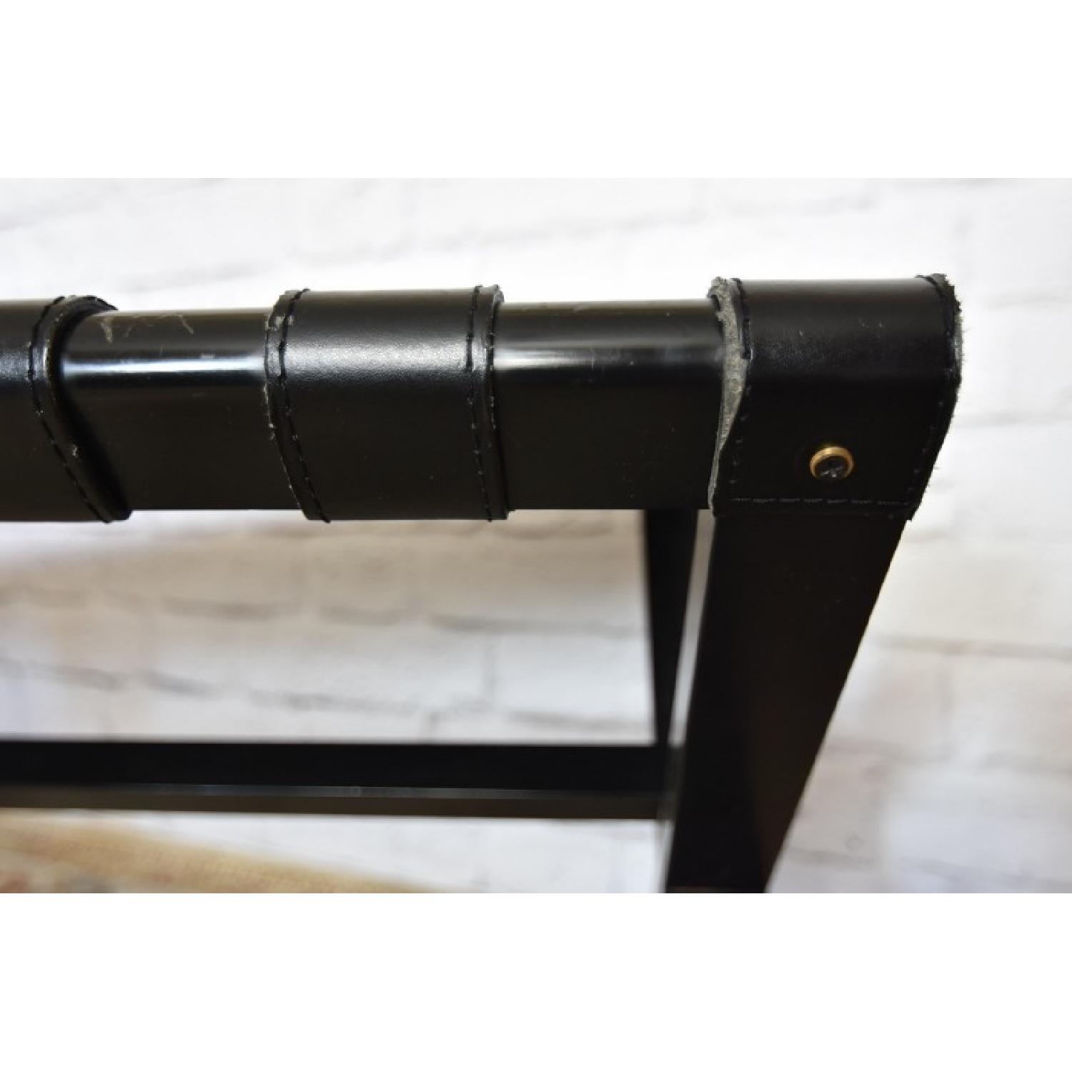 Black Leather Strapped X-Base Director's Bench - image-5