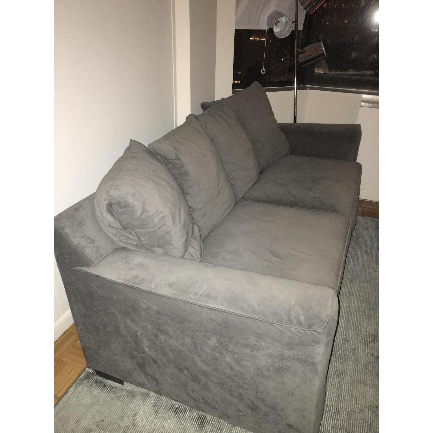 Bob's Gray Ultra-Suede Couch and Chair - image-2