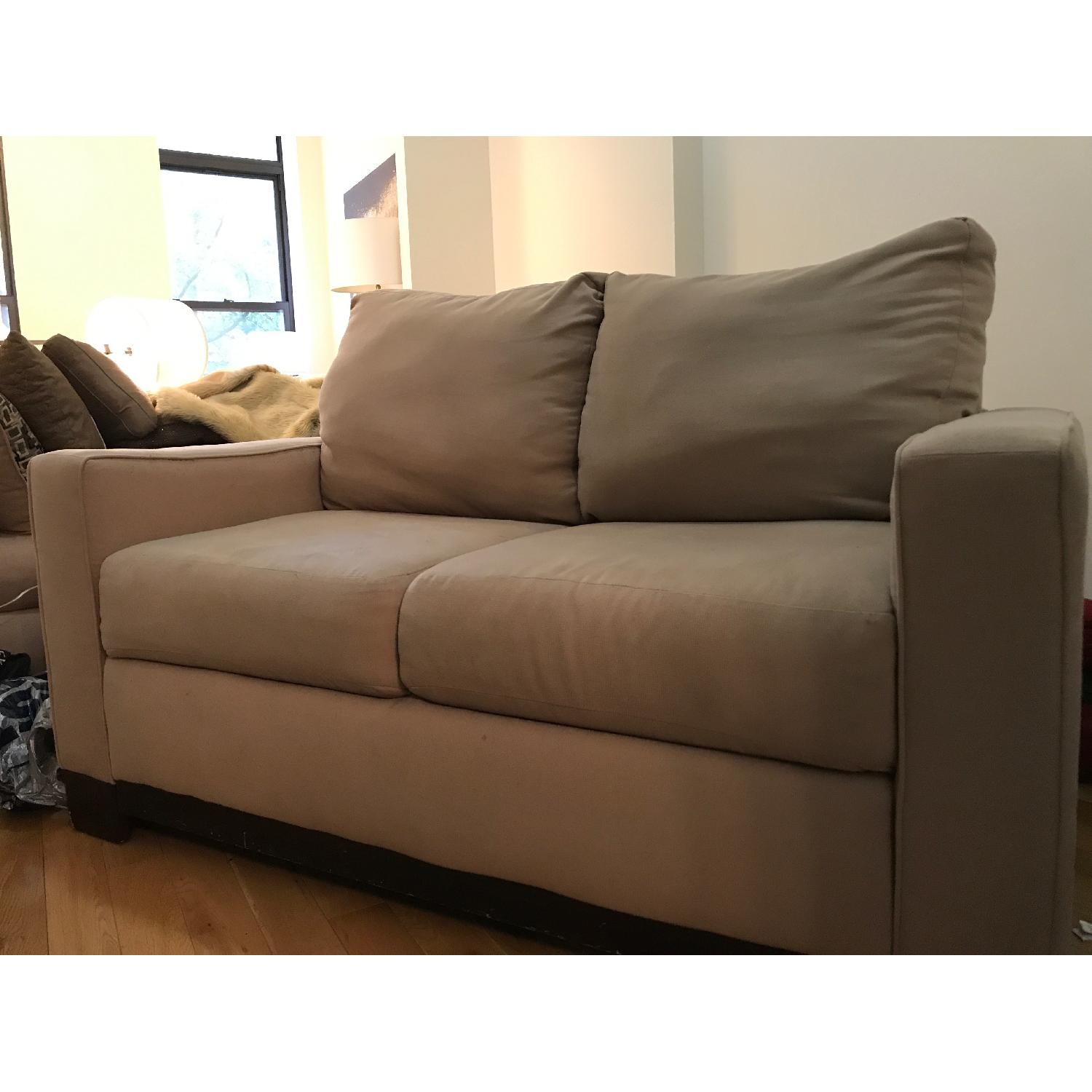 Beige Fabric Loveseat - image-3