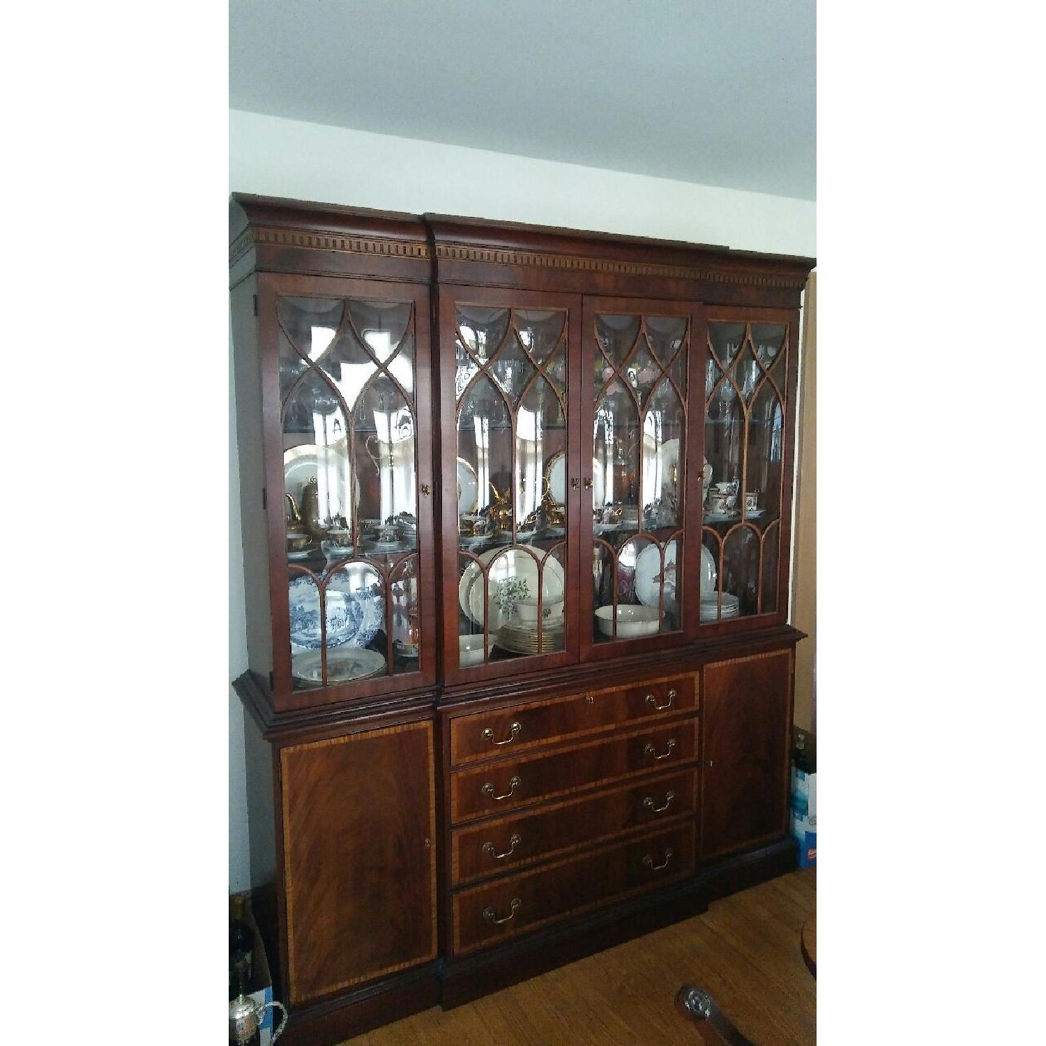 Italian Handcrafted Mahogany China Cabinet - image-1