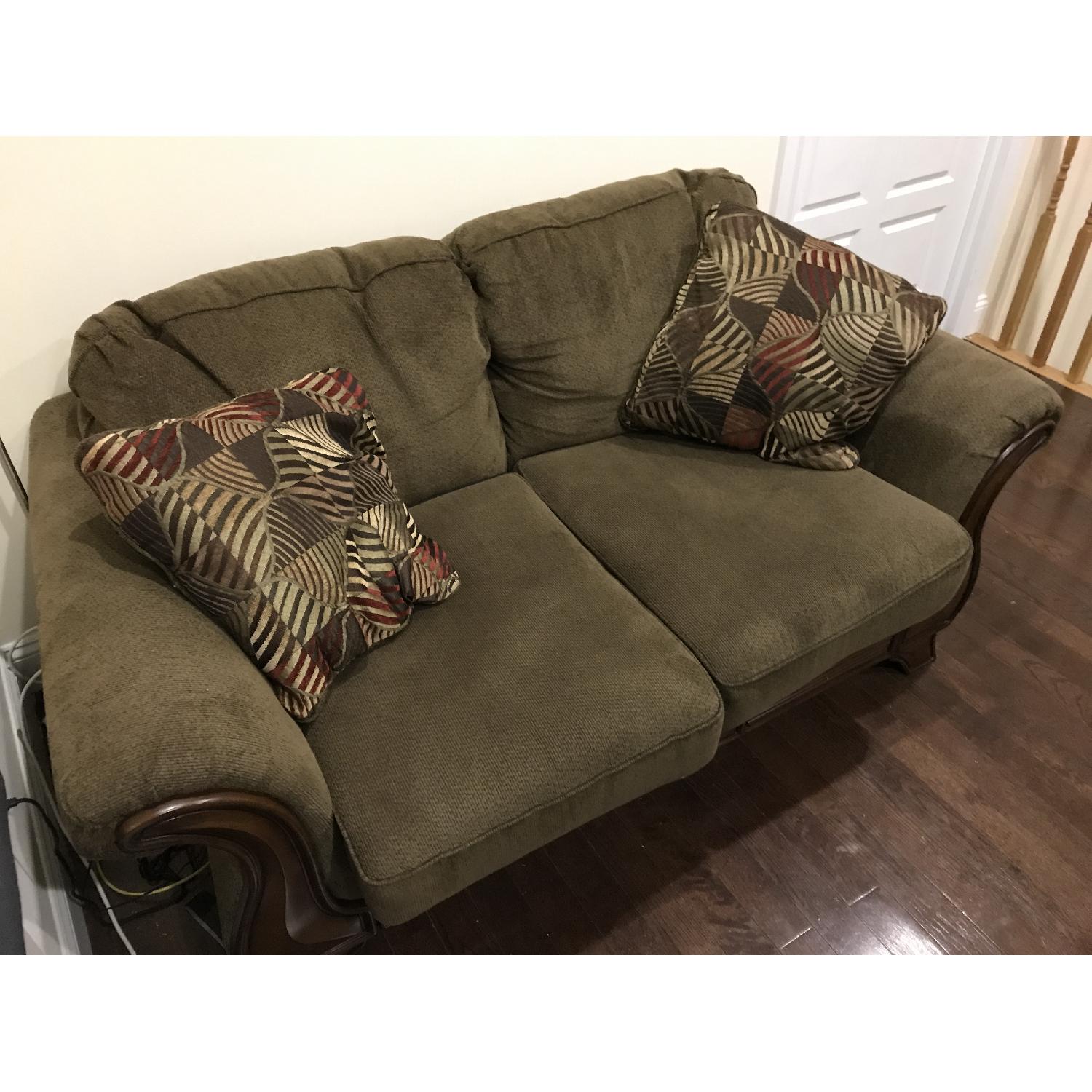 Green Fabric Loveseat - image-3