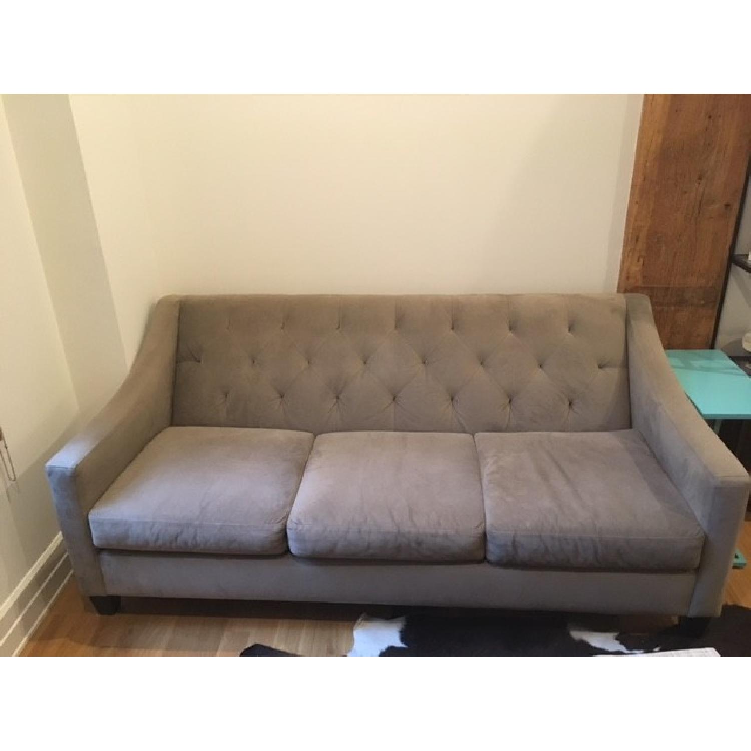 Macy's Tufted Grey 3 Seater Sofa - image-1