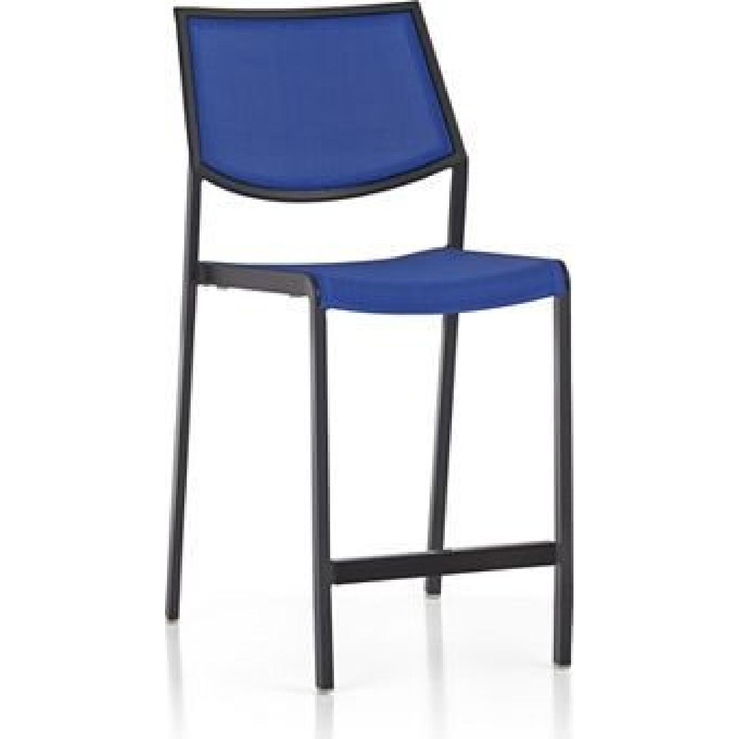 Crate & Barrel Largo Square Flip Top Table w/ 2 Blue Largo Mediterranean Chairs - image-5
