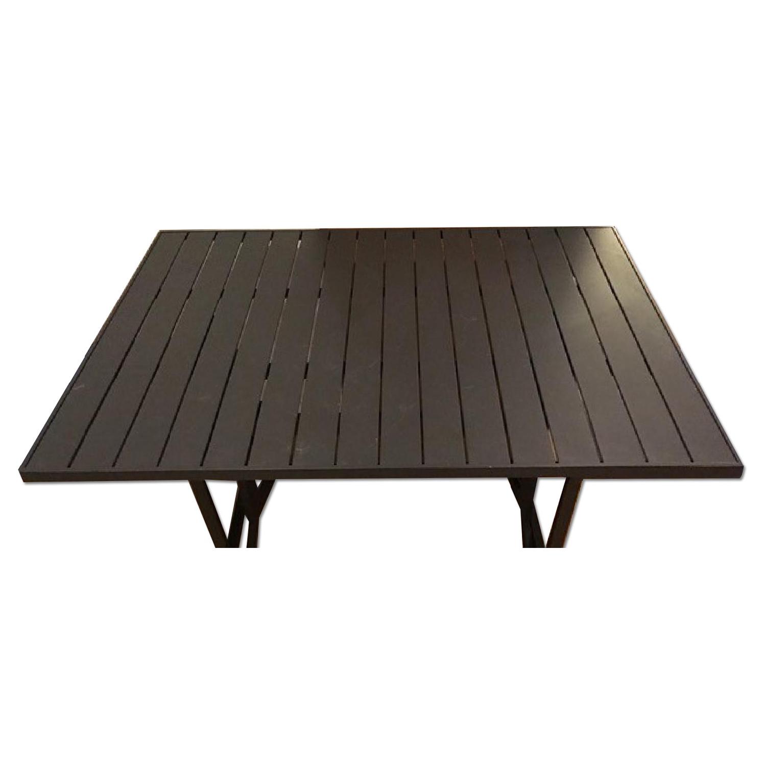 Crate & Barrel Largo Square Flip Top Table w/ 2 Blue Largo Mediterranean Chairs - image-0