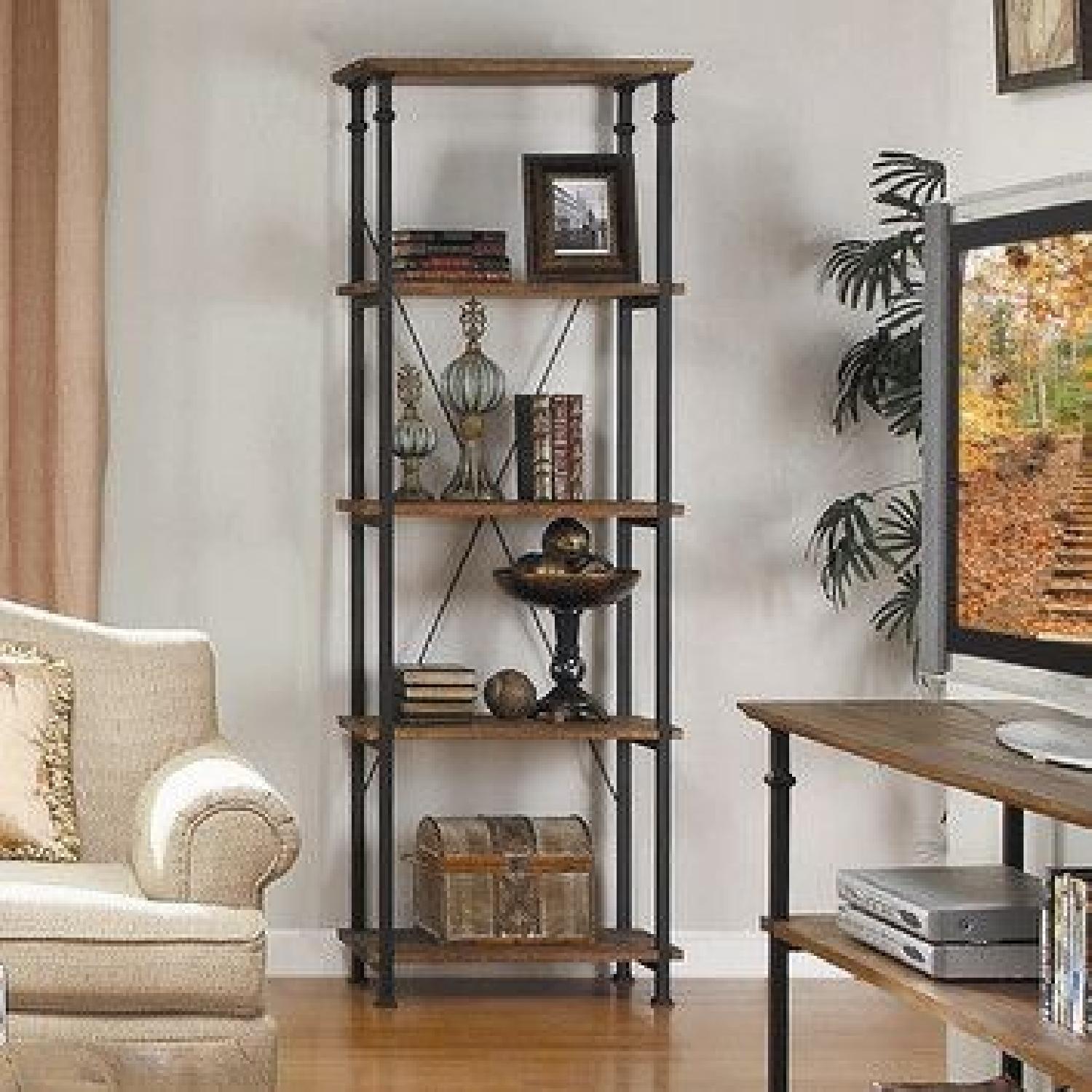 Wayfair Wood & Metal Industrial Bookcase - image-4