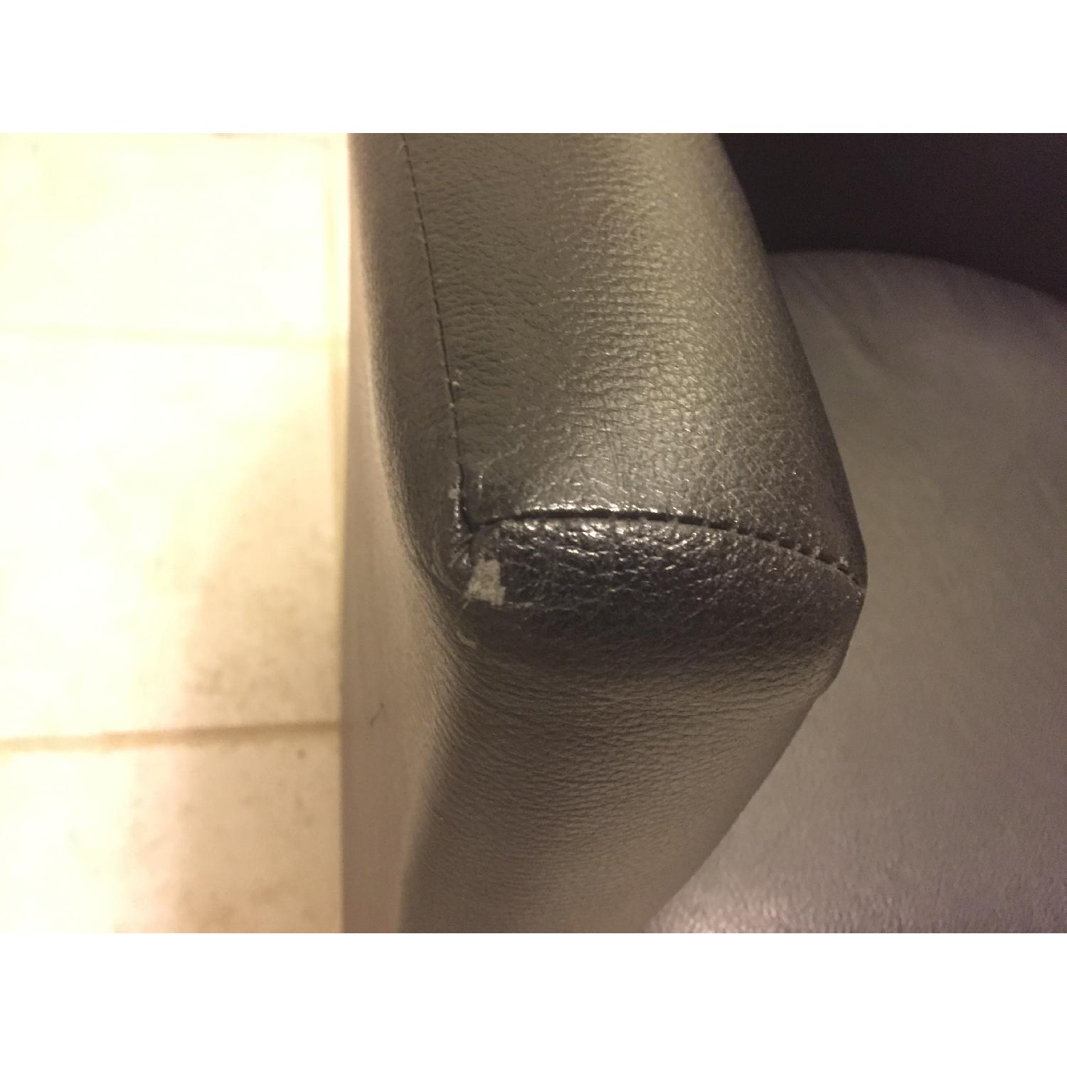 Ikea Rounded Black Faux Leather Chair - image-6