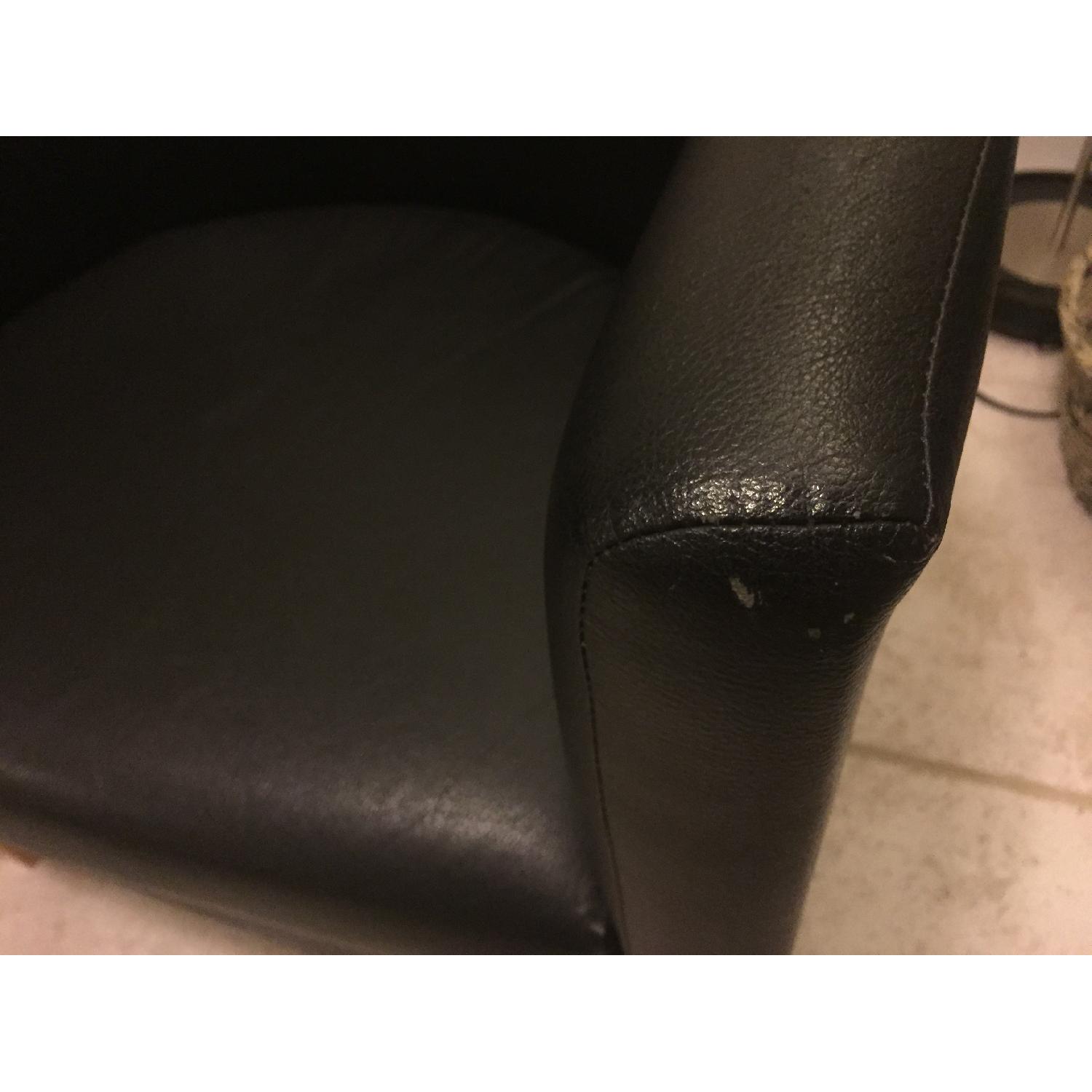 Ikea Rounded Black Faux Leather Chair - image-7