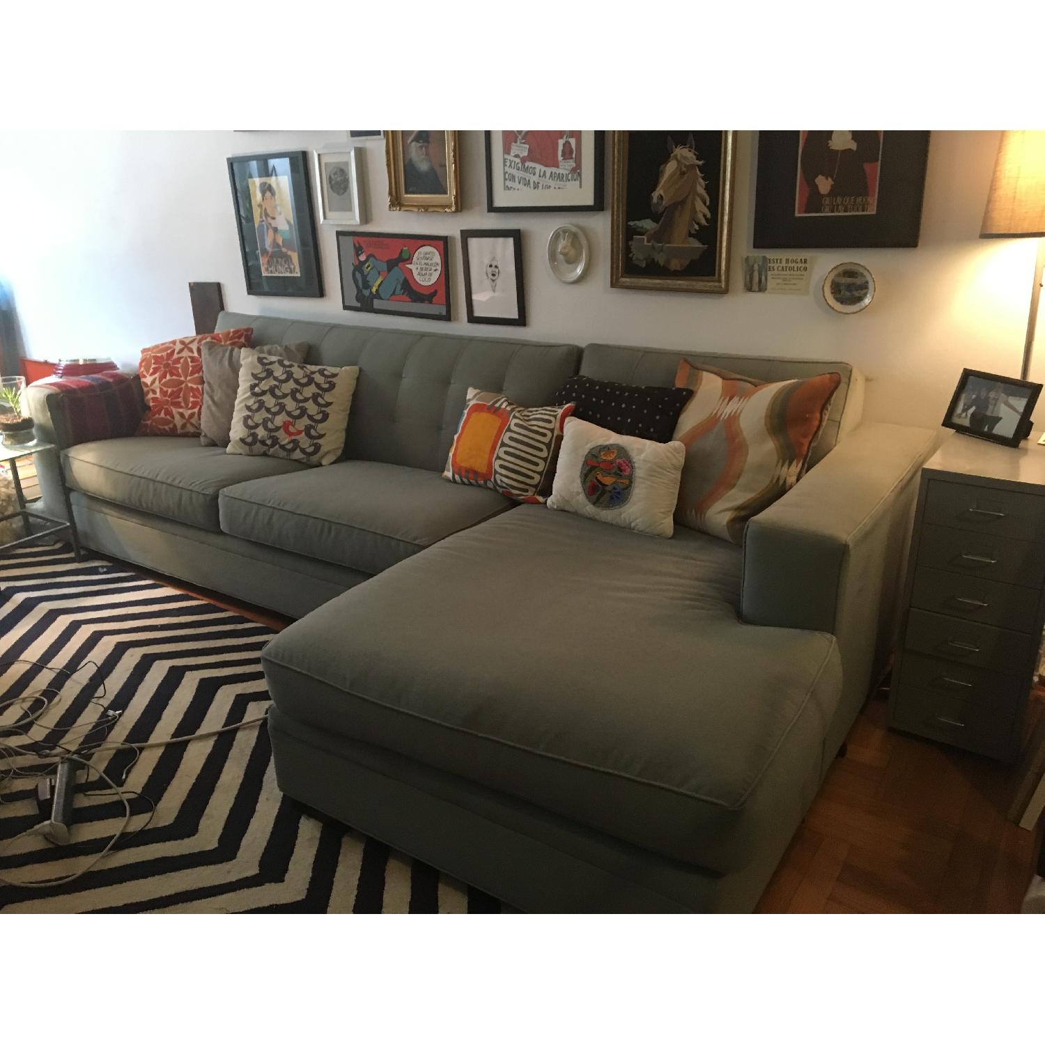 Mitchell Gold + Bob Williams Light Blue Wool Tufted Sectional - image-1