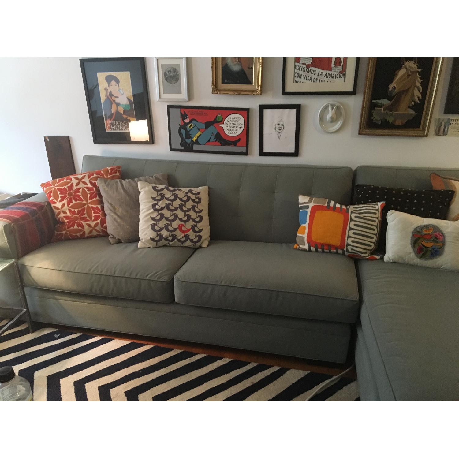 Mitchell Gold + Bob Williams Light Blue Wool Tufted Sectional - image-4