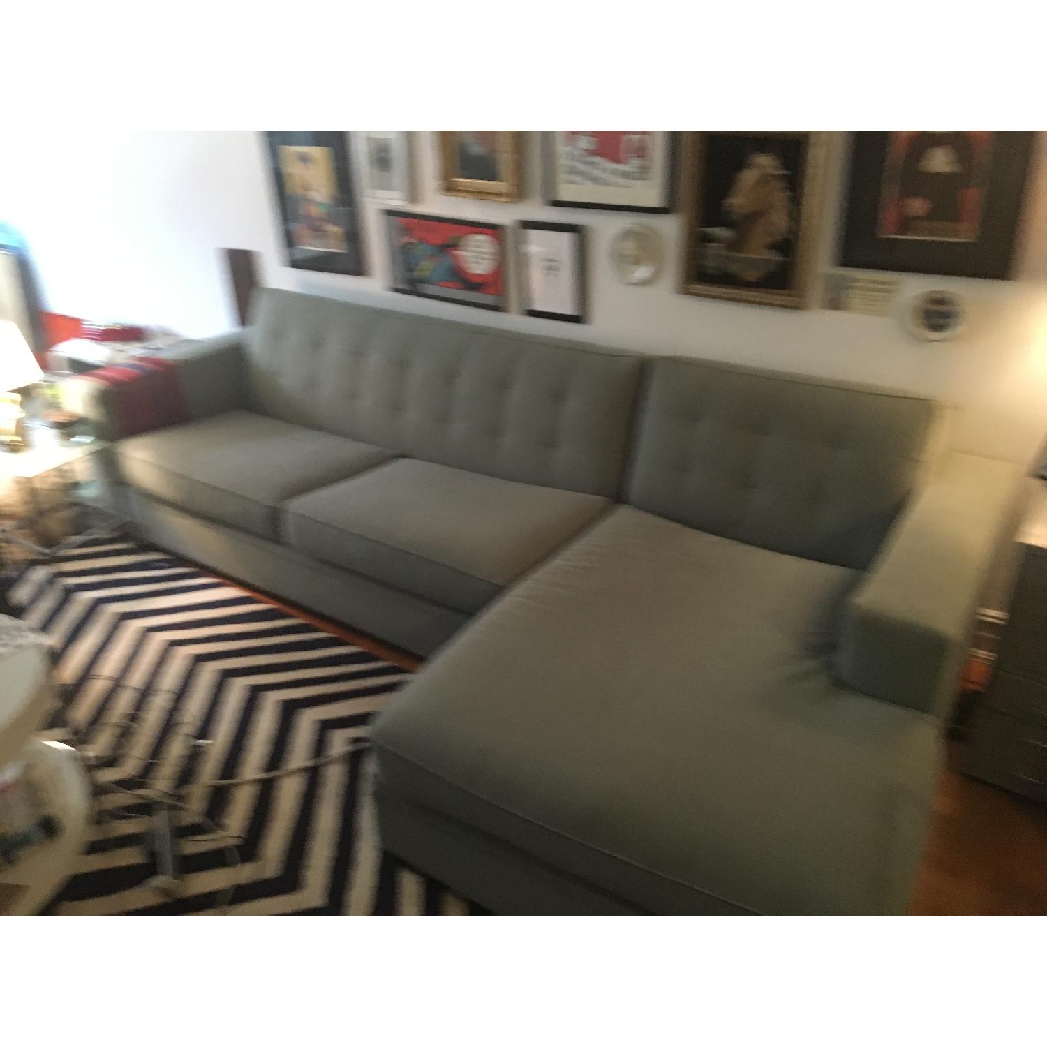 Mitchell Gold + Bob Williams Light Blue Wool Tufted Sectional - image-6