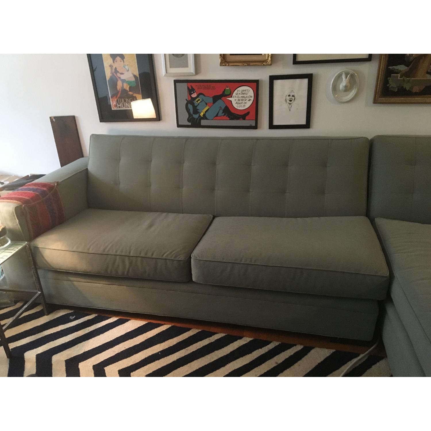Mitchell Gold + Bob Williams Light Blue Wool Tufted Sectional - image-7