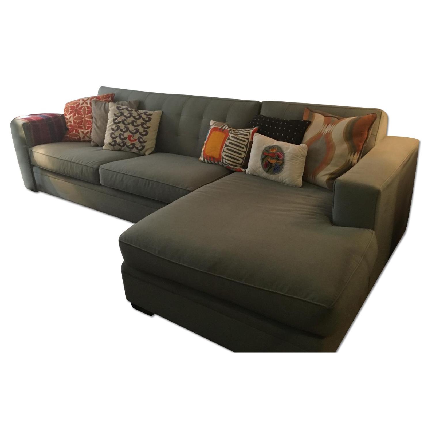 Mitchell Gold + Bob Williams Light Blue Wool Tufted Sectional - image-0