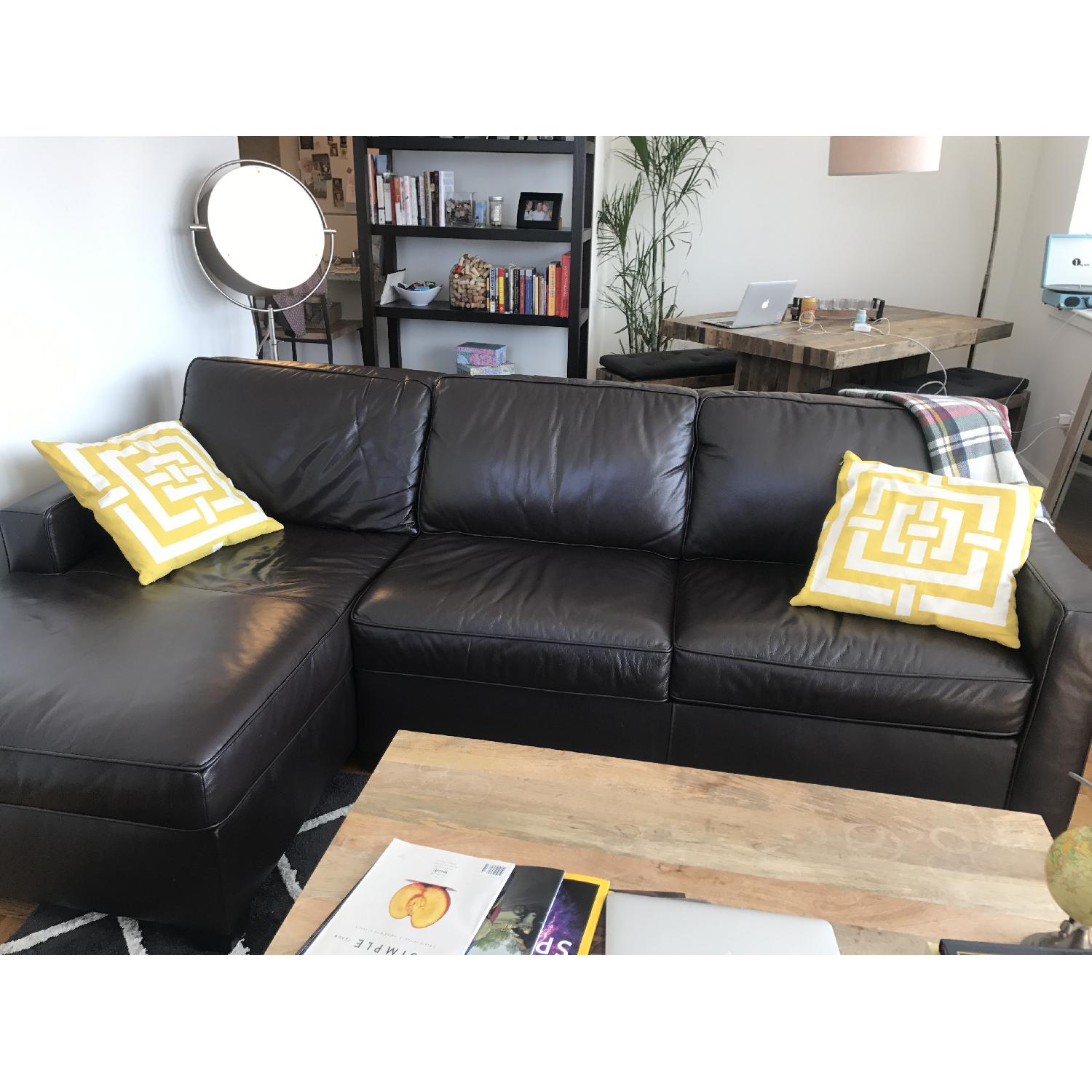 West Elm Henry Leather Sectional - image-1