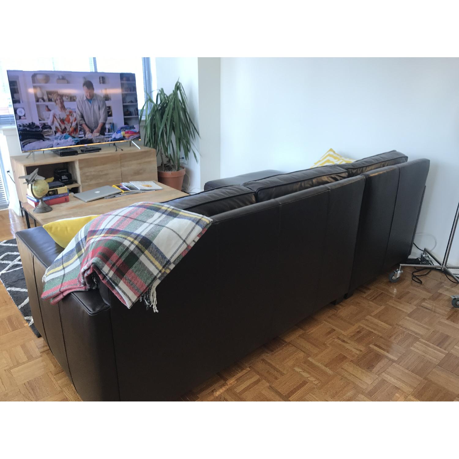West Elm Henry Leather Sectional - image-2