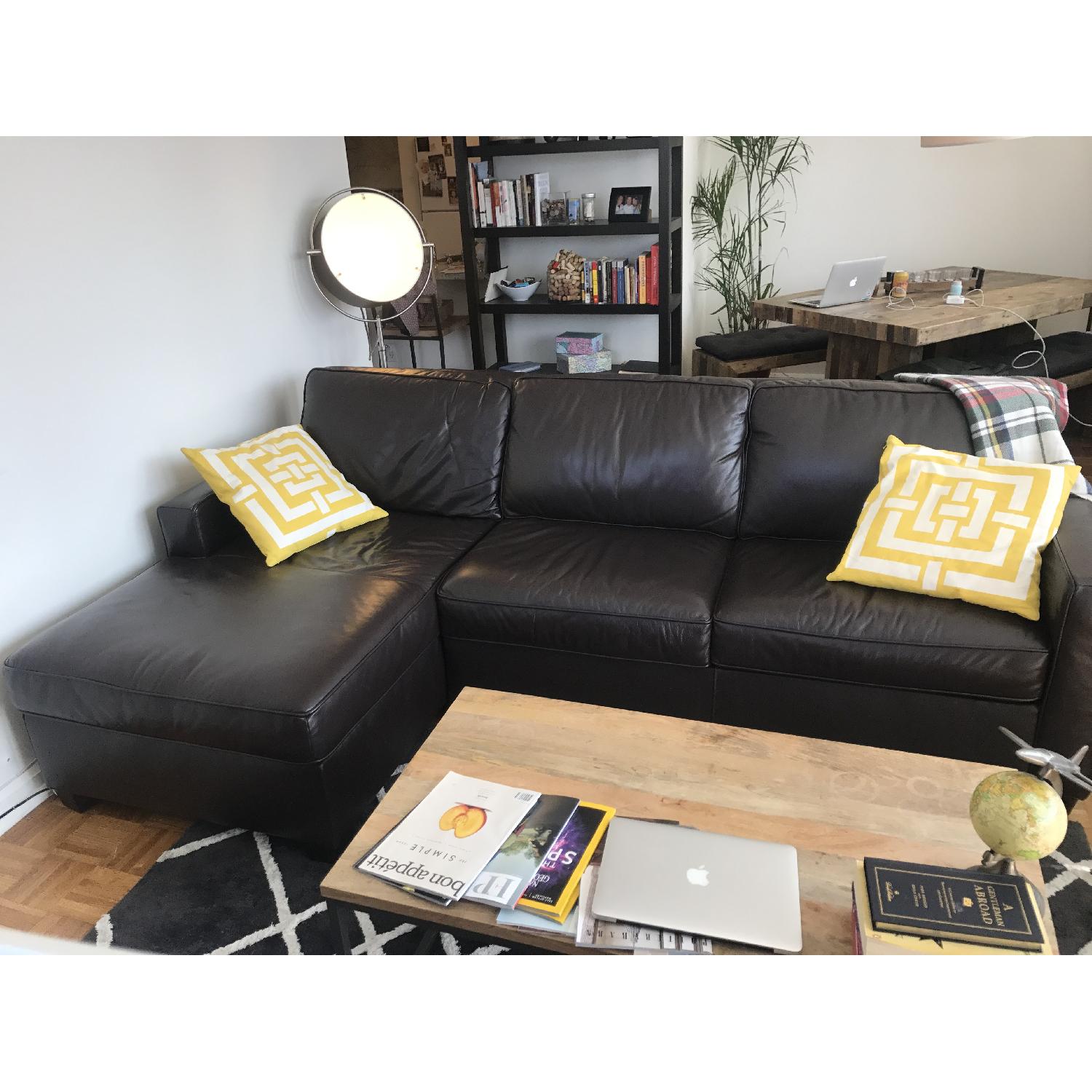 West Elm Henry Leather Sectional - image-4