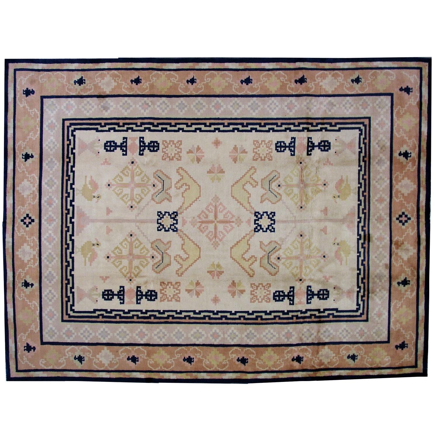 Antique 1930s Chese Fete Rug - image-5
