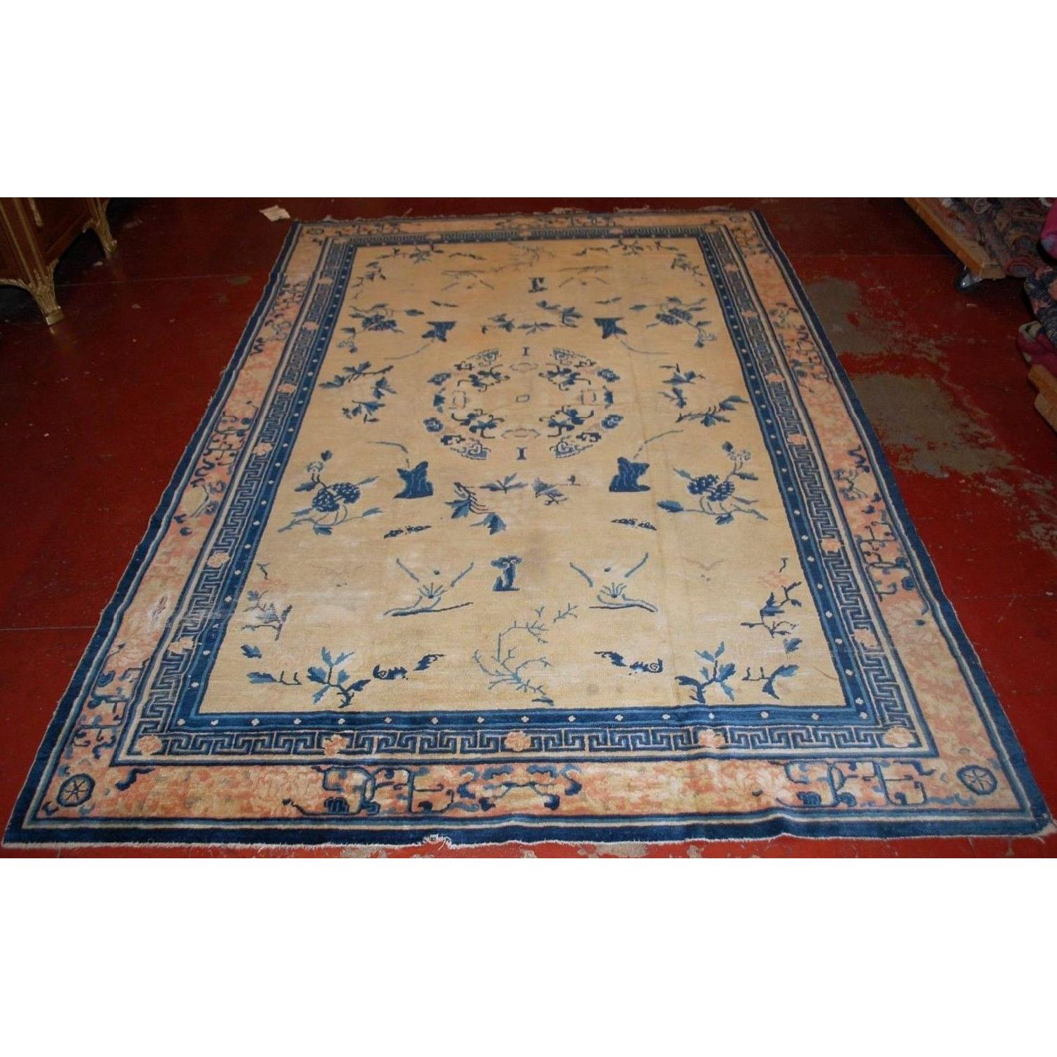 Antique 1870s Chinese Ningxia Rug - image-1