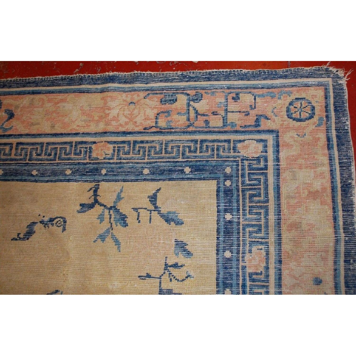 Antique 1870s Chinese Ningxia Rug - image-4