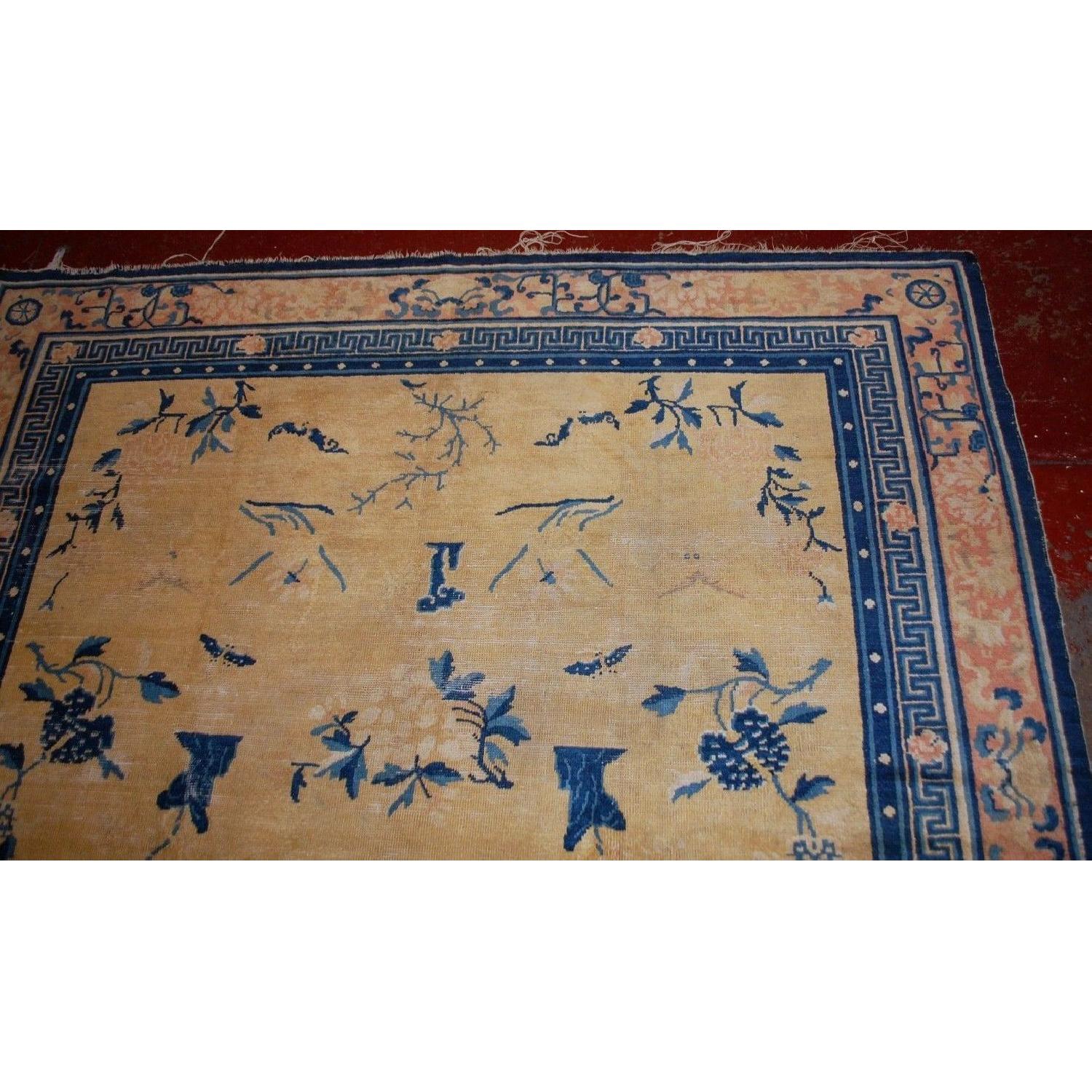 Antique 1870s Chinese Ningxia Rug - image-5