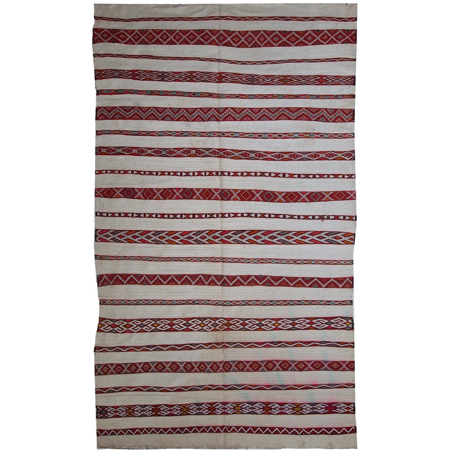Antique 1950s Moroccan Kilim Rug - image-0