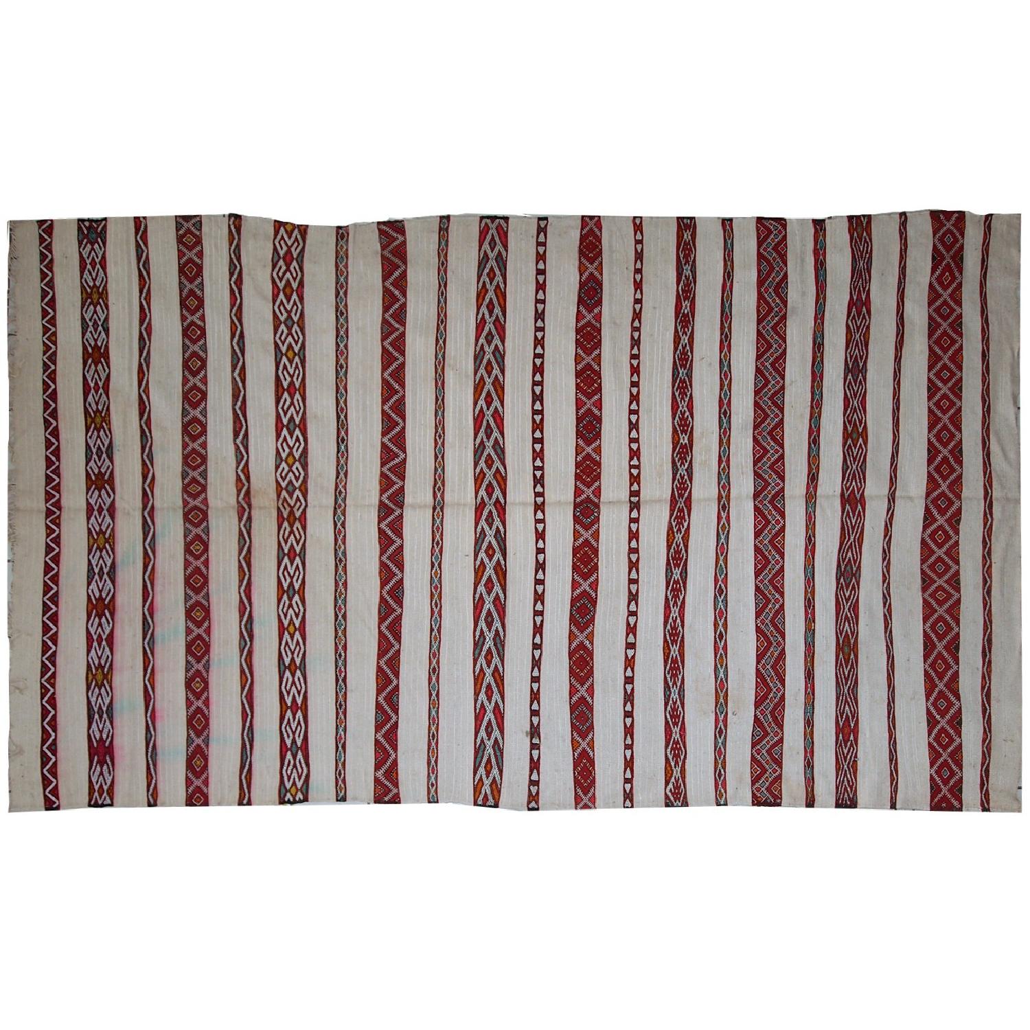 Antique 1950s Moroccan Kilim Rug - image-1